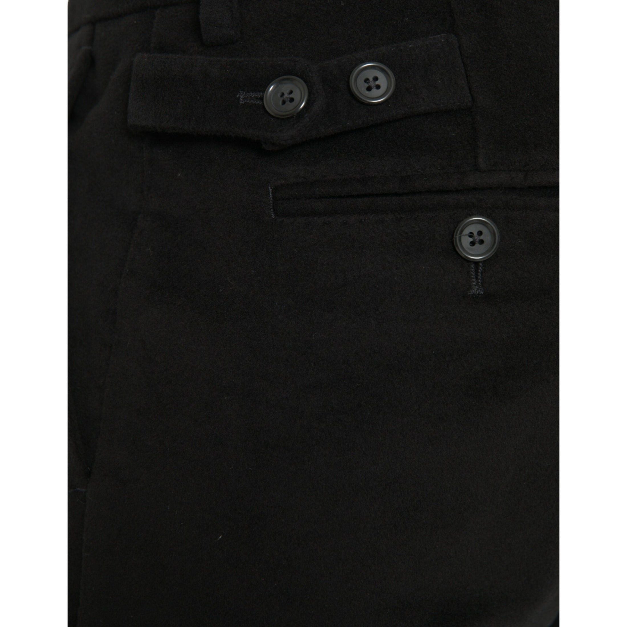 Black Cotton Velvet Skinny Pants