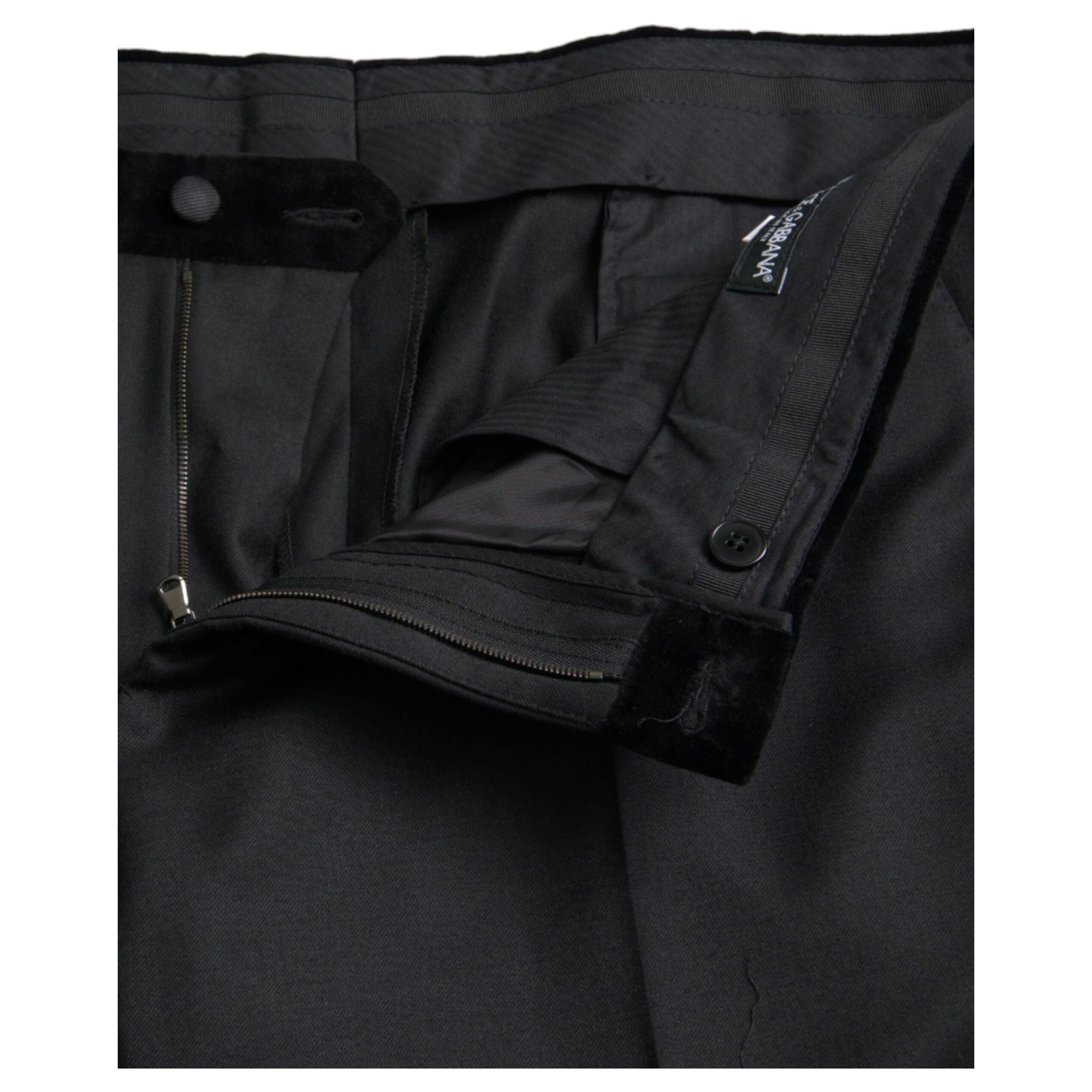 Black Silk Men Skinny Dress Pants