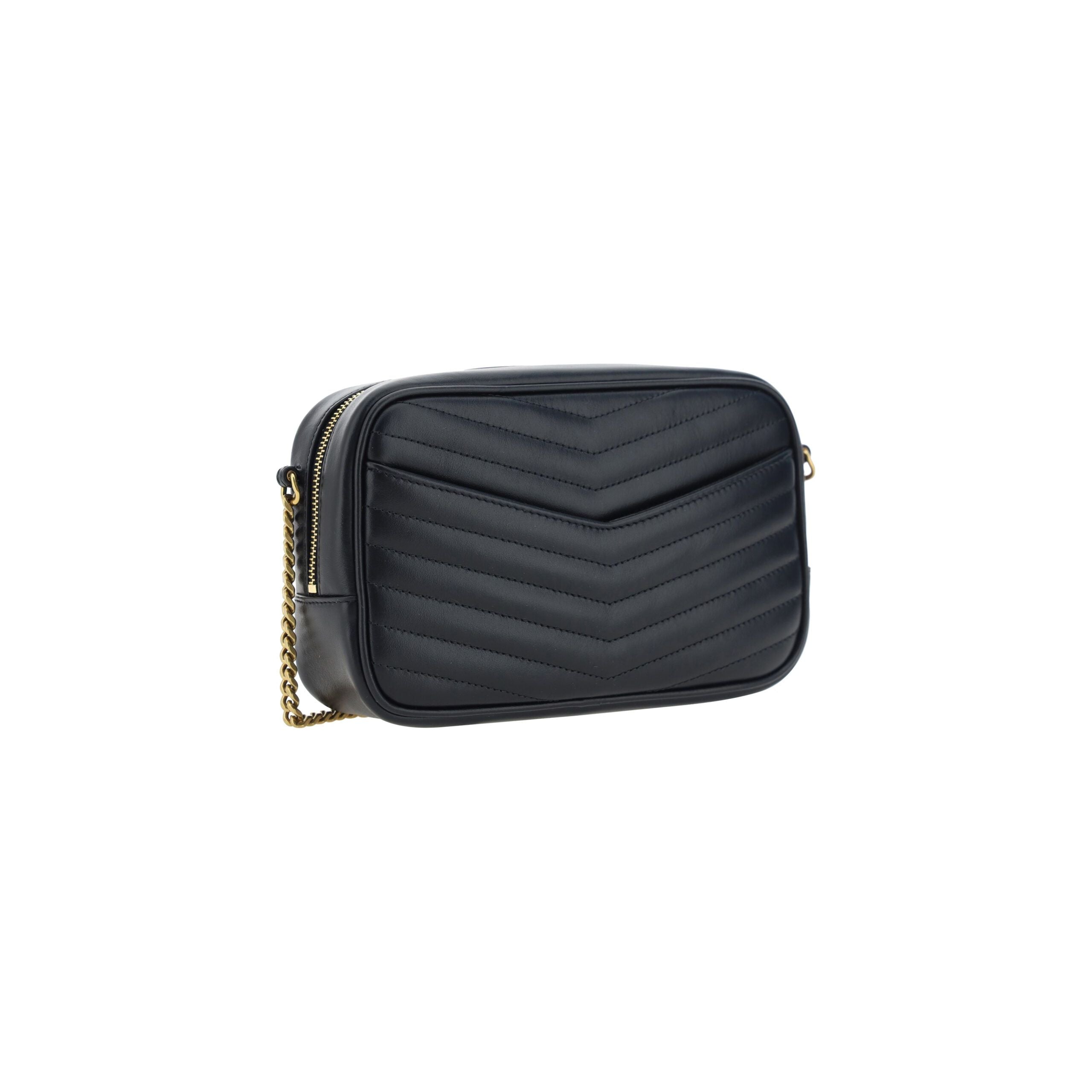 Black Calf Leather Lou Small Shoulder Bag