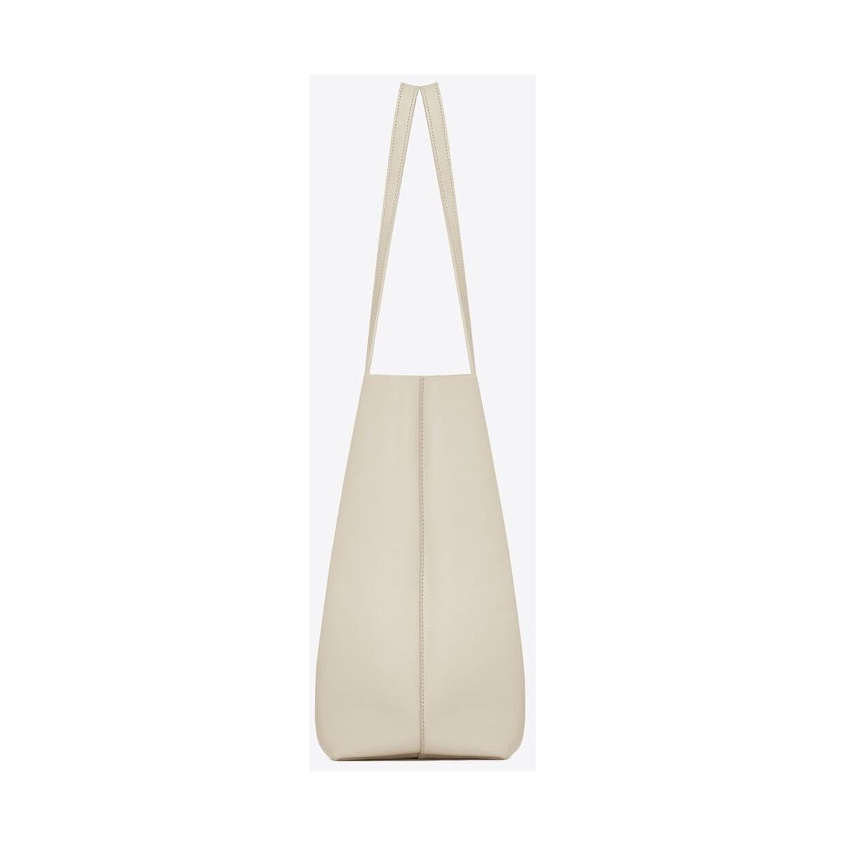 White Calf Leather Tote Shoulder Bag