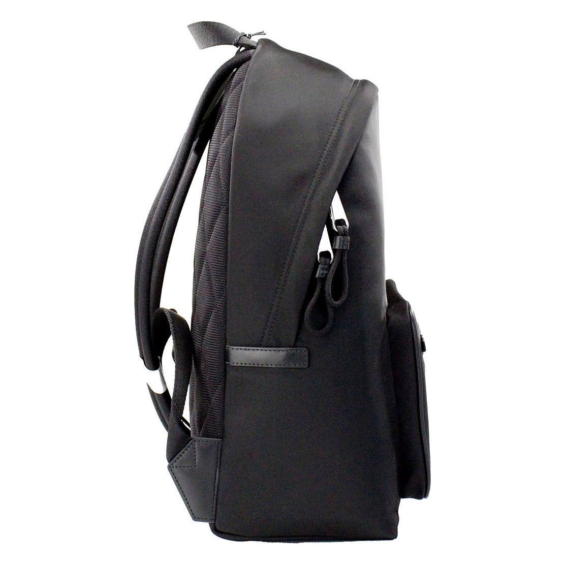 Abbeydale Branded Stamp Black Nylon Backpack Shoulder Bookbag