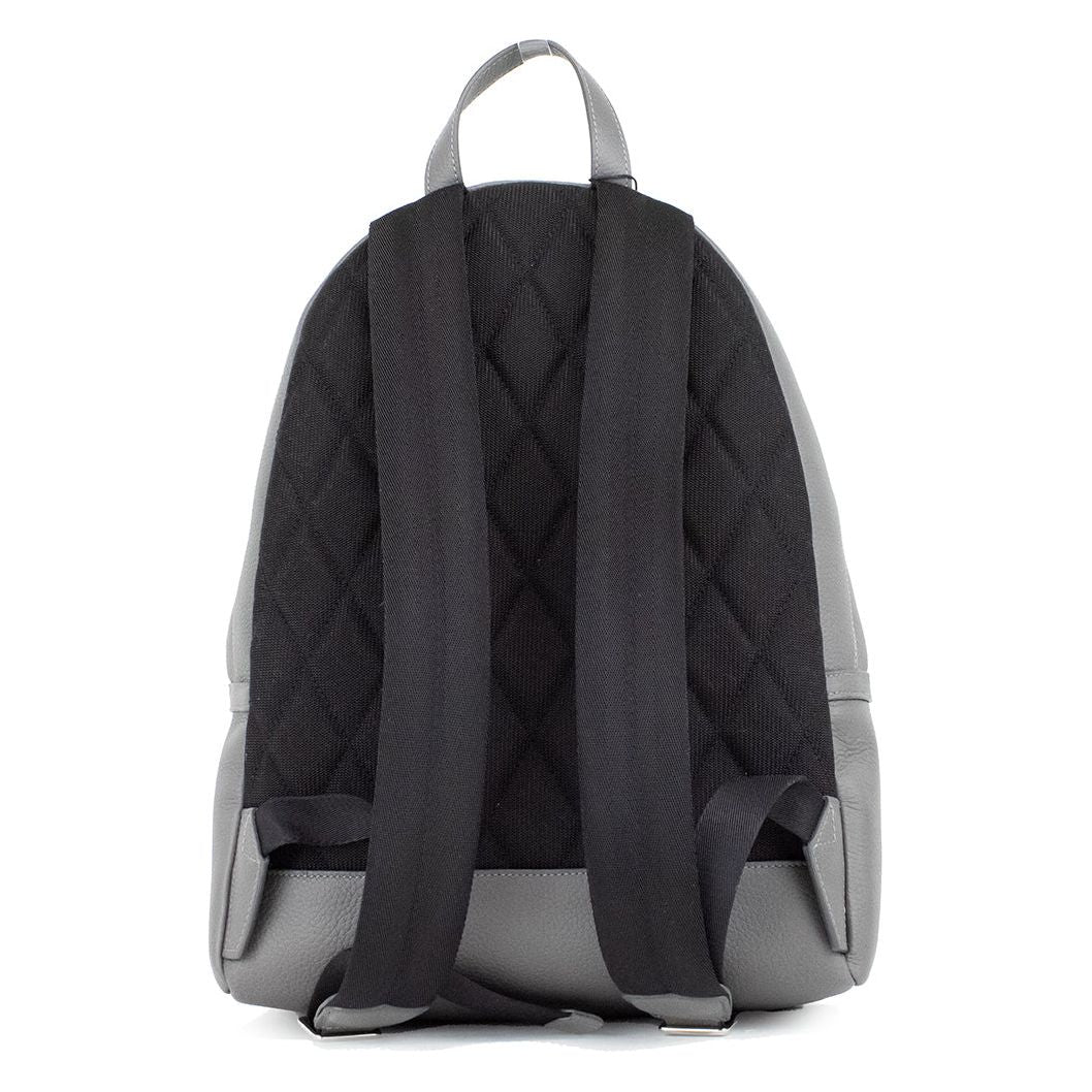 Abbeydale Branded Charcoal Grey Pebbled Leather Backpack Bookbag