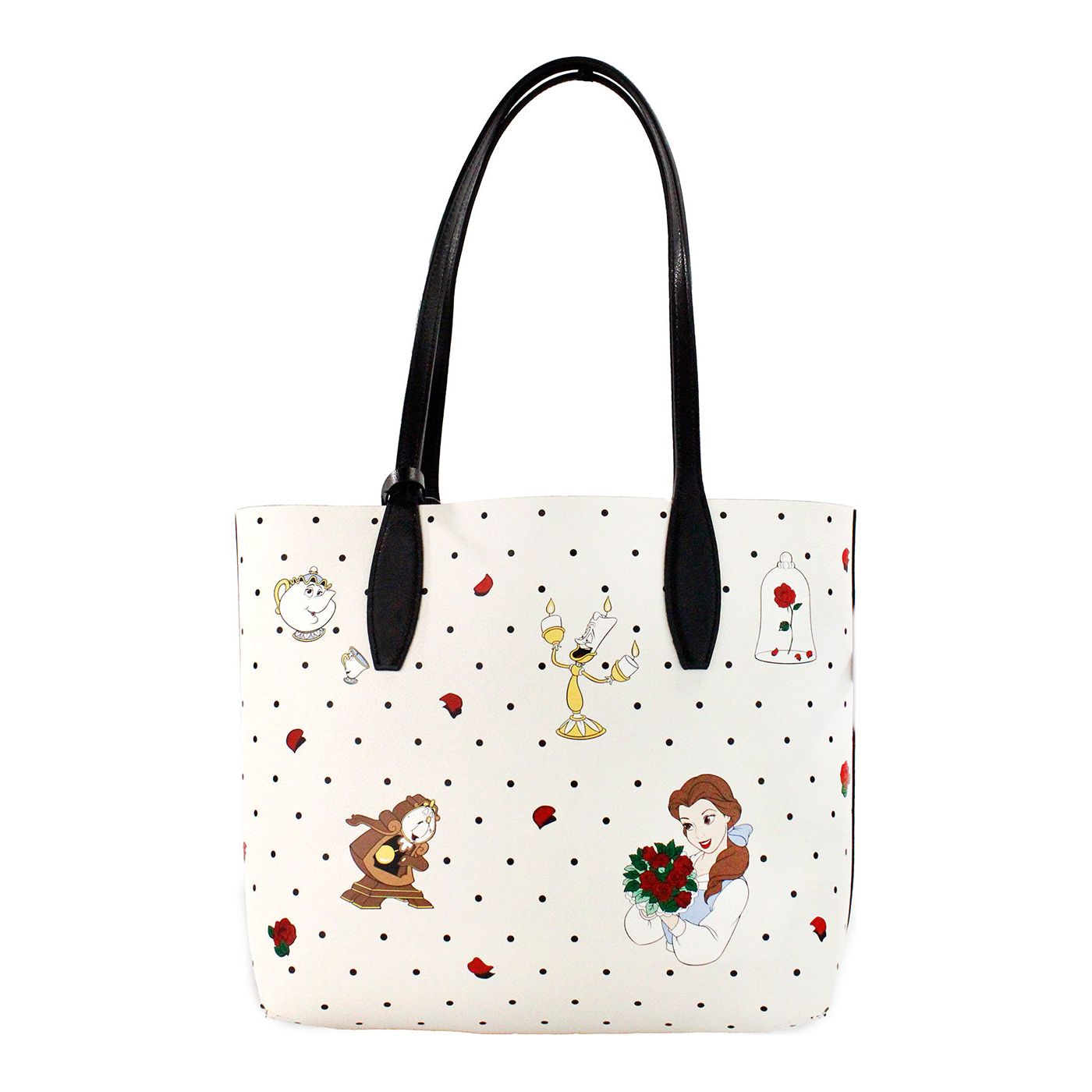 Disney Beauty And The Beast Small Leather Reversible Tote Handbag