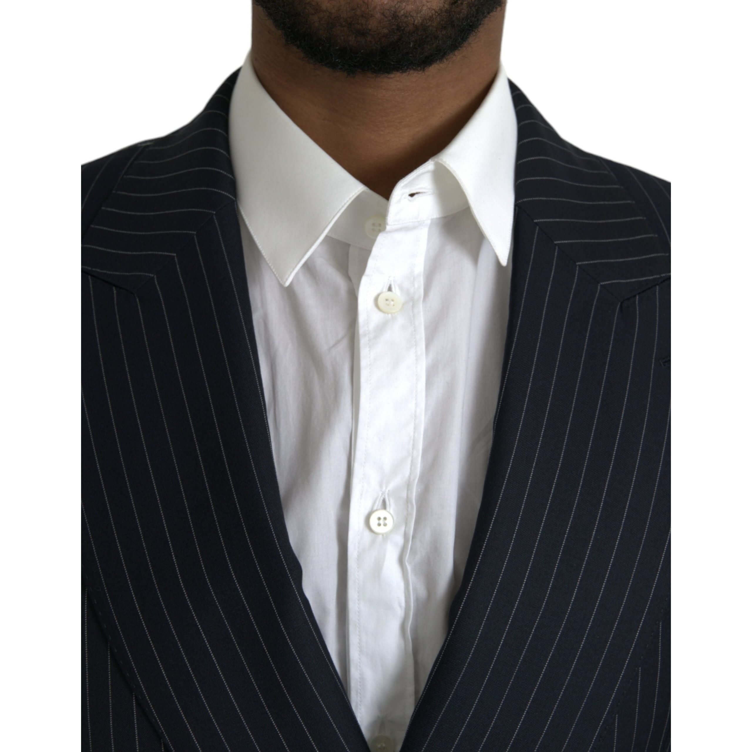 Black Stripe SICILIA Double Breasted Coat Blazer