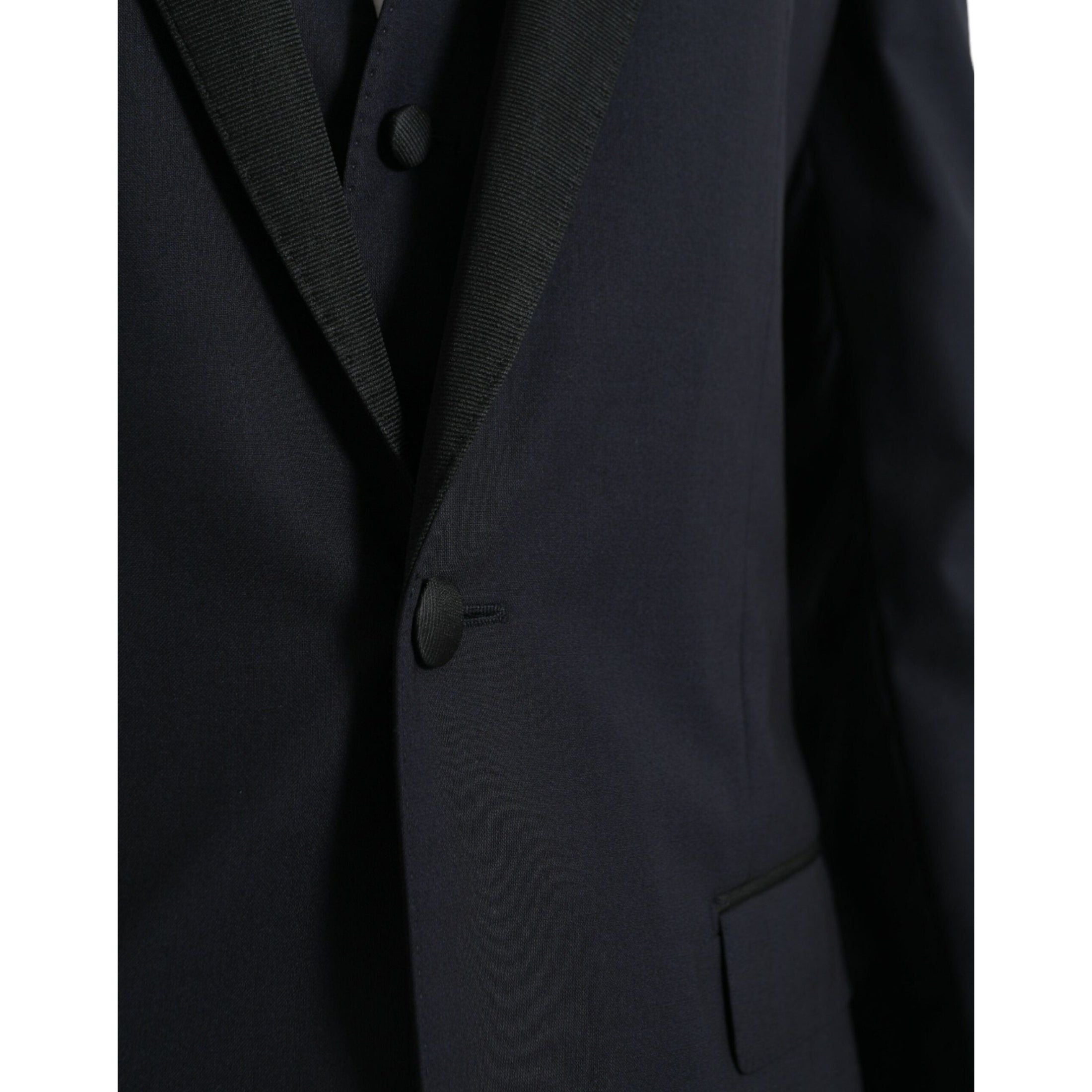 Dark Blue MARTINI Wool Formal 3 Piece Suit