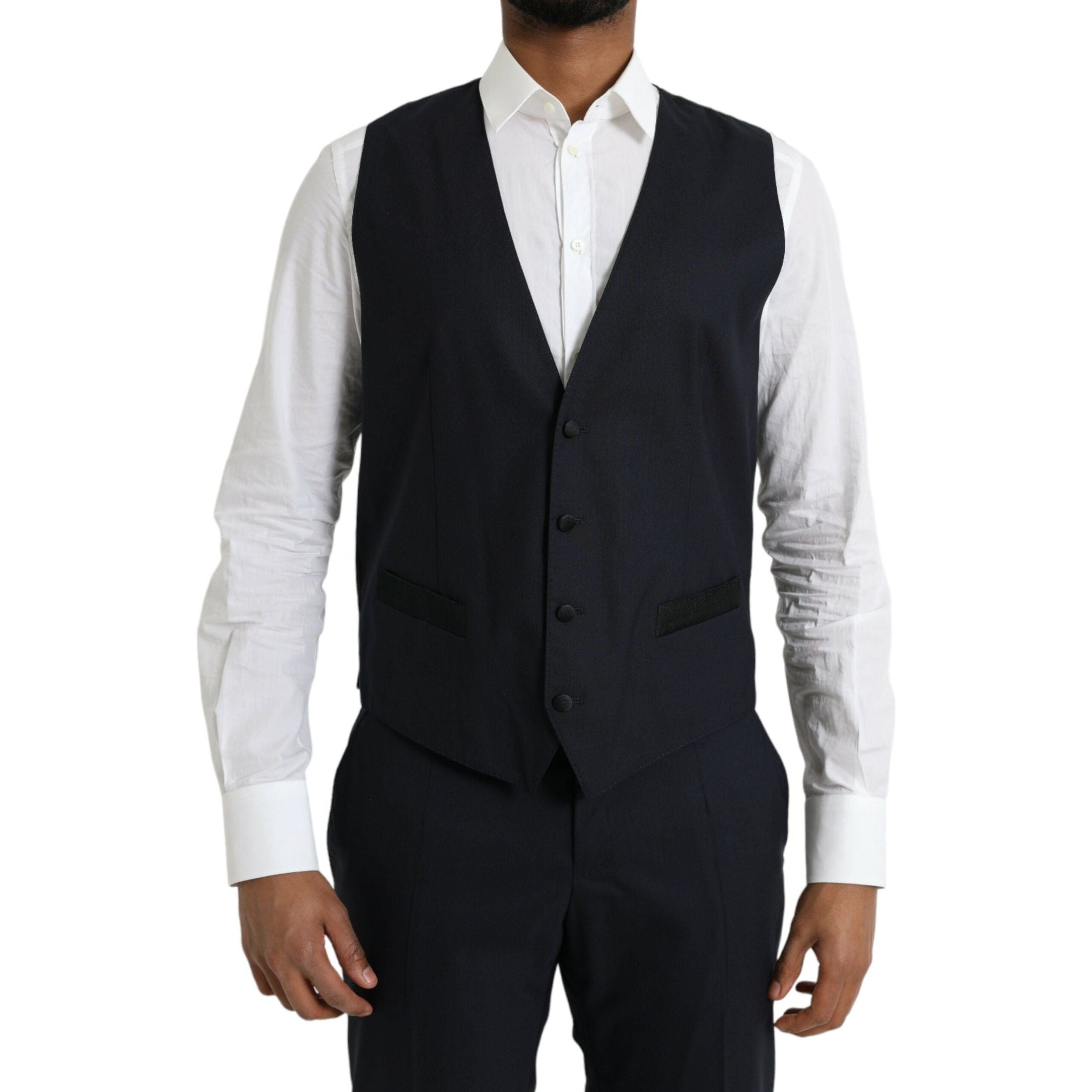 Dark Blue MARTINI Wool Formal 3 Piece Suit