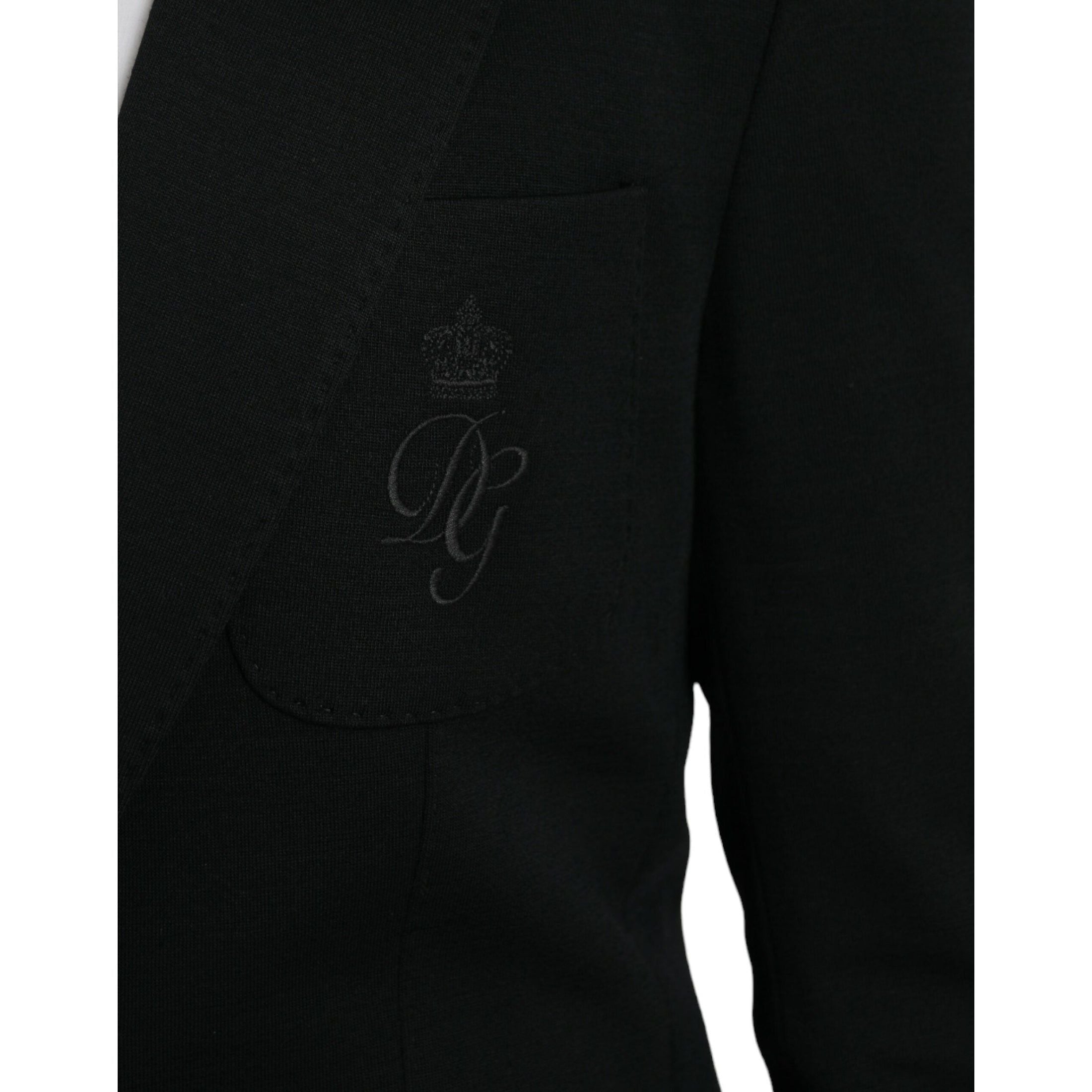 Black Wool 2 Piece Single Breasted Suit