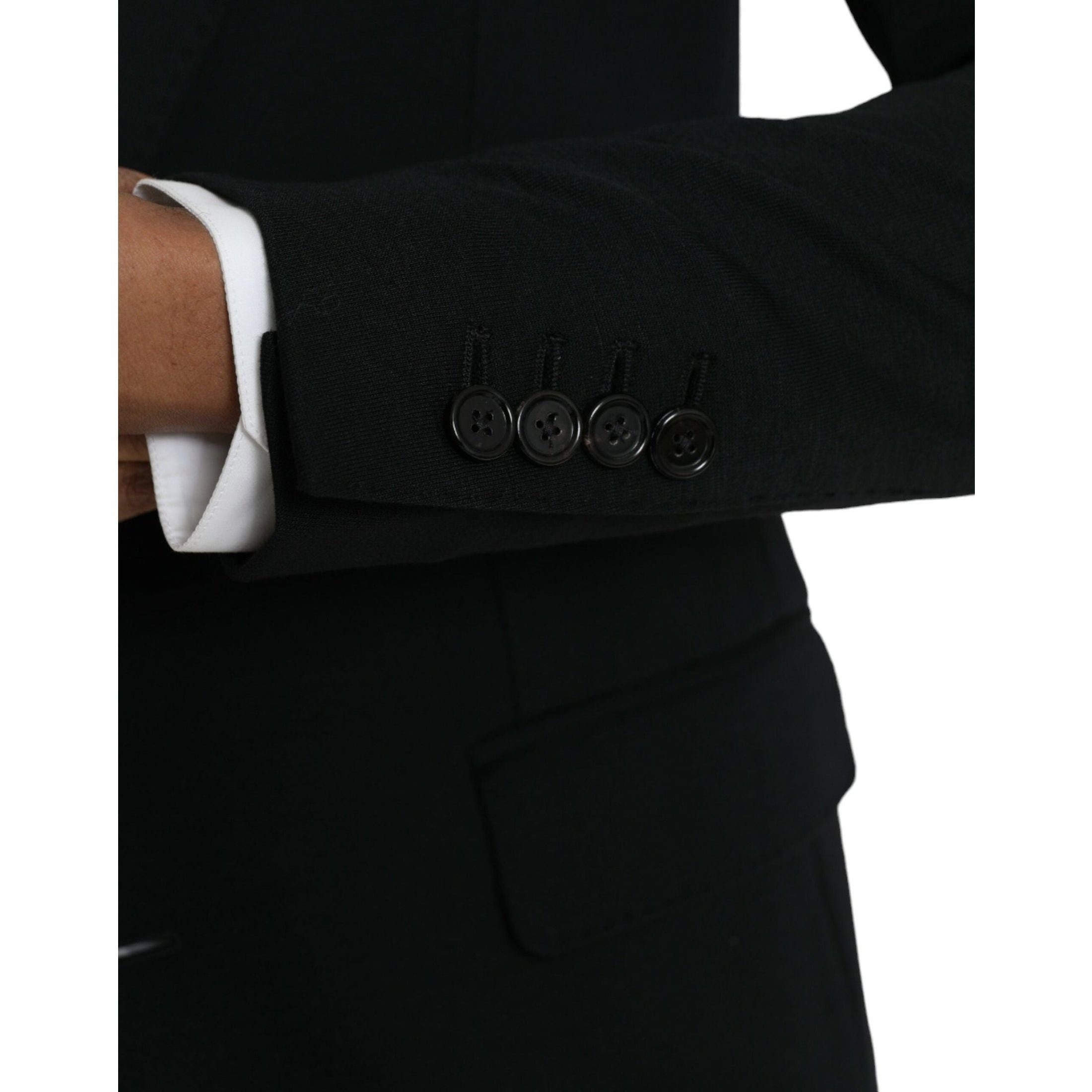 Black Wool 2 Piece Single Breasted Suit