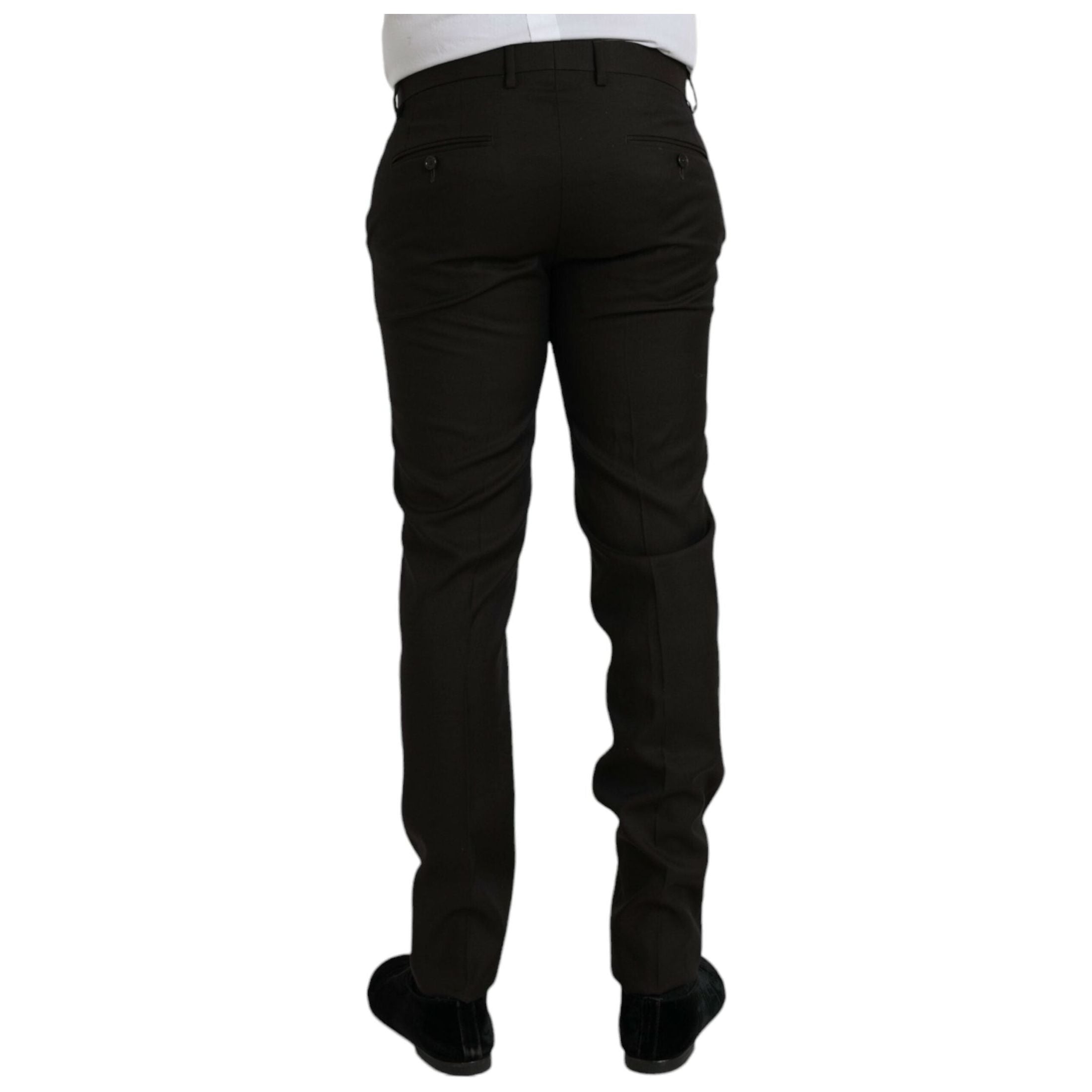 Dark Brown Wool Slim Fit Formal Pants