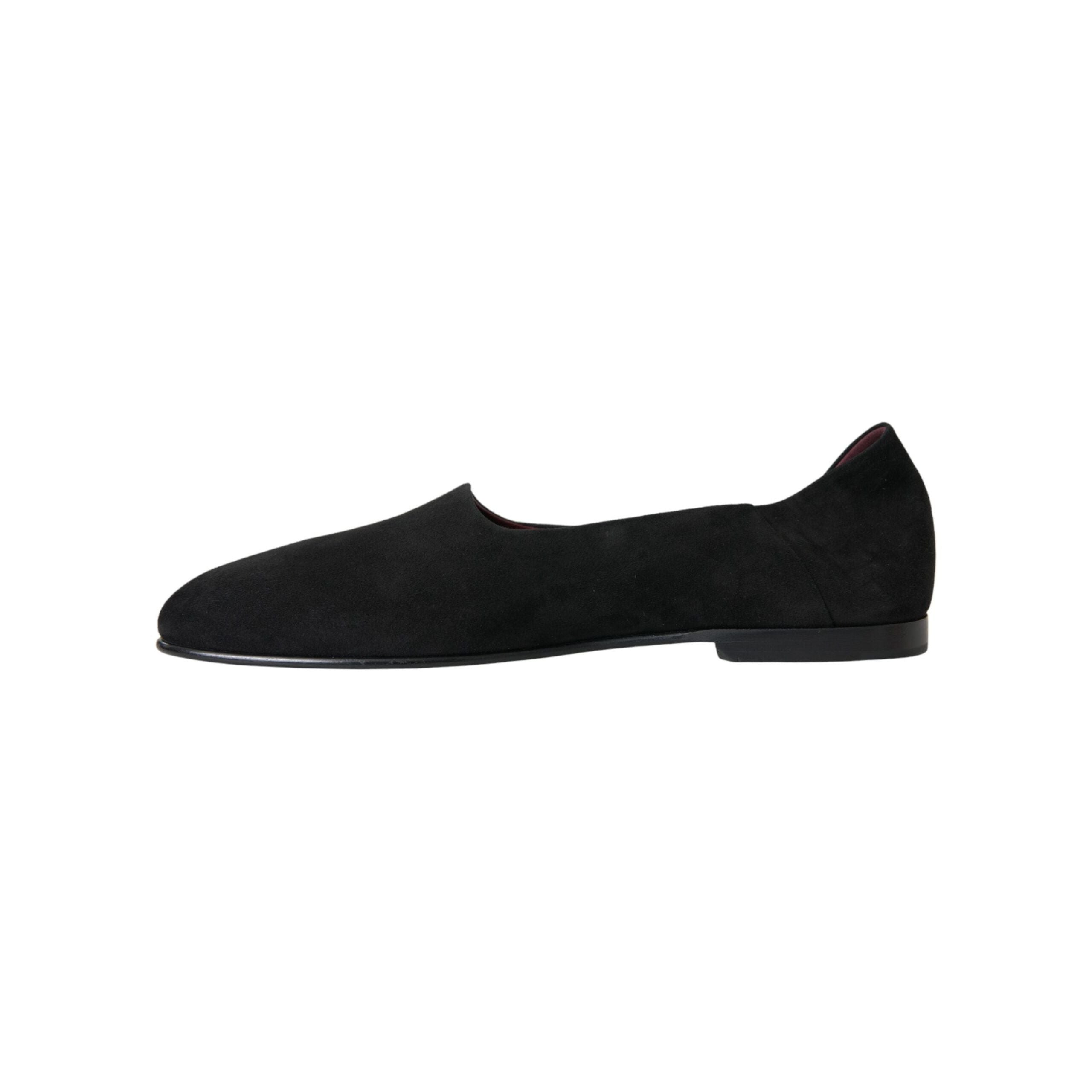 Black Suede Loafers Formal Dress Slip On Shoes