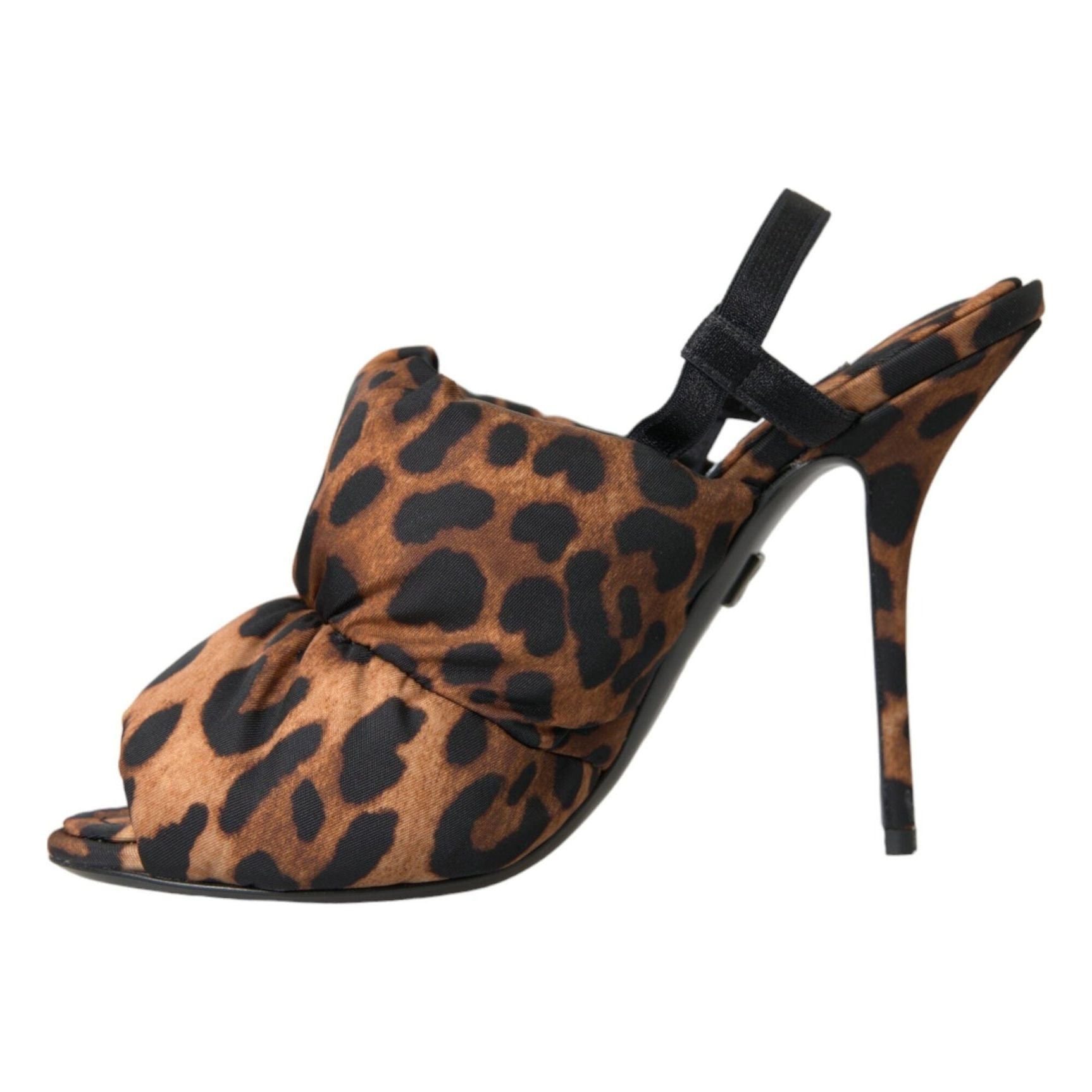 Brown Leopard Slingback Heels Sandals Shoes