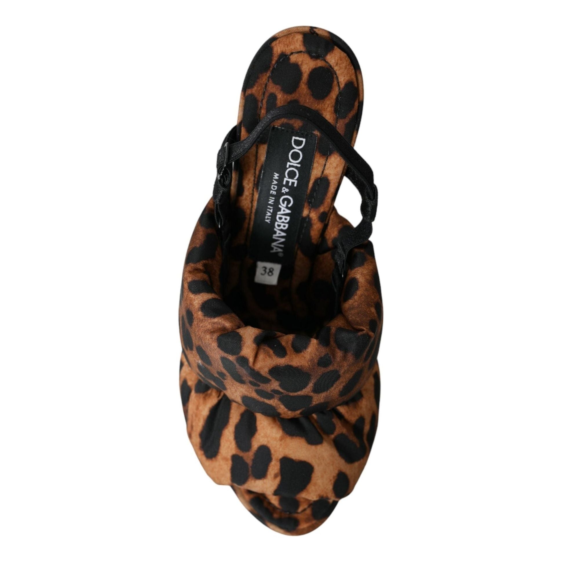 Brown Leopard Slingback Heels Sandals Shoes