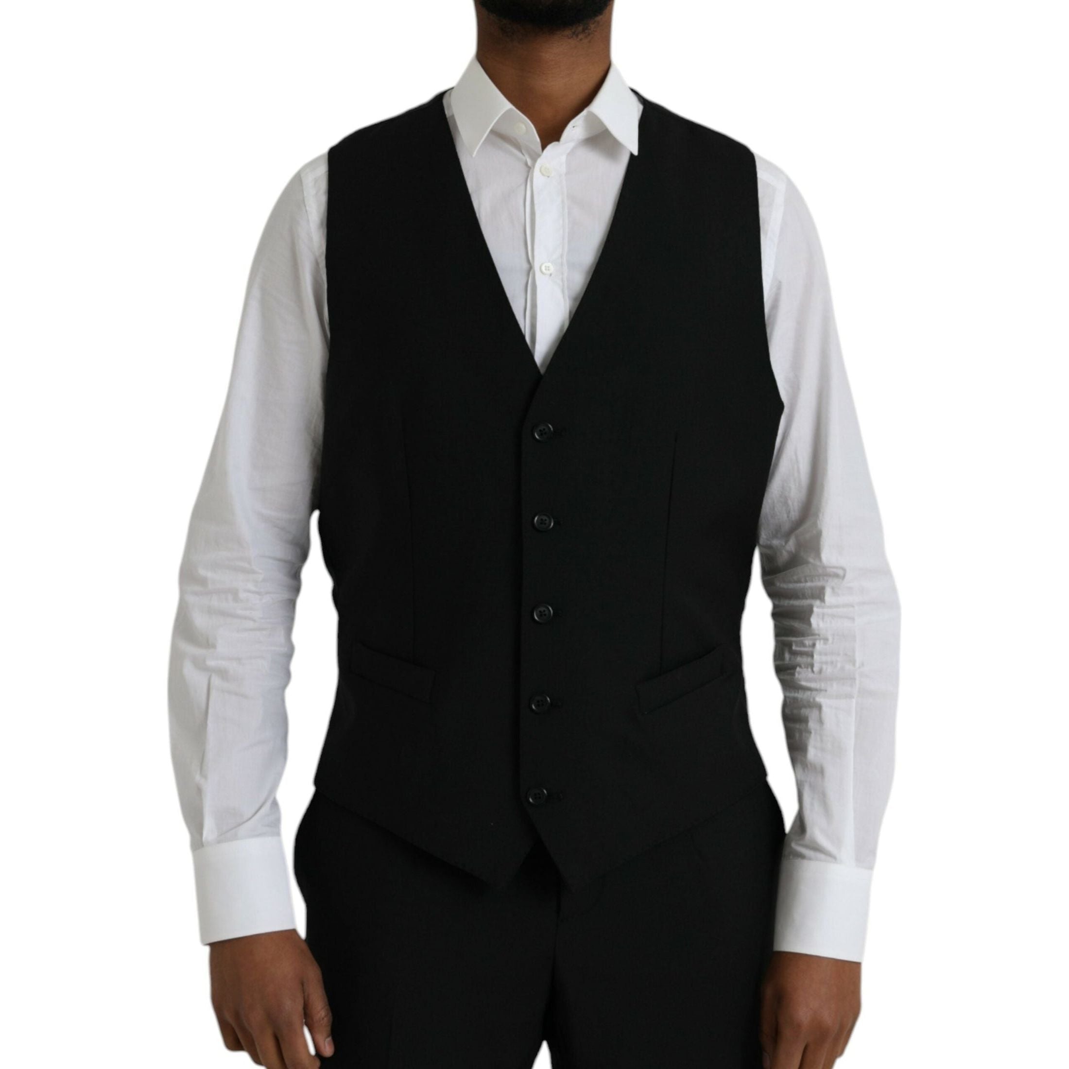 Black Polyester STAFF Formal 3 Piece Suit