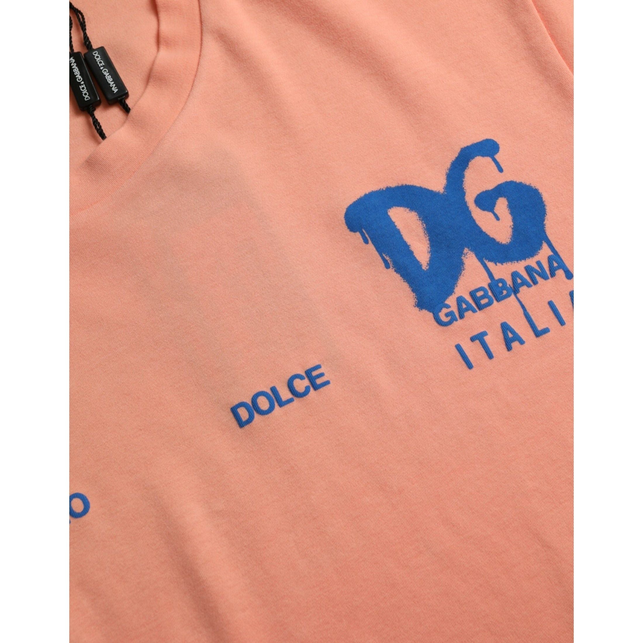 Coral Cotton Logo Print Short Sleeve T-shirt