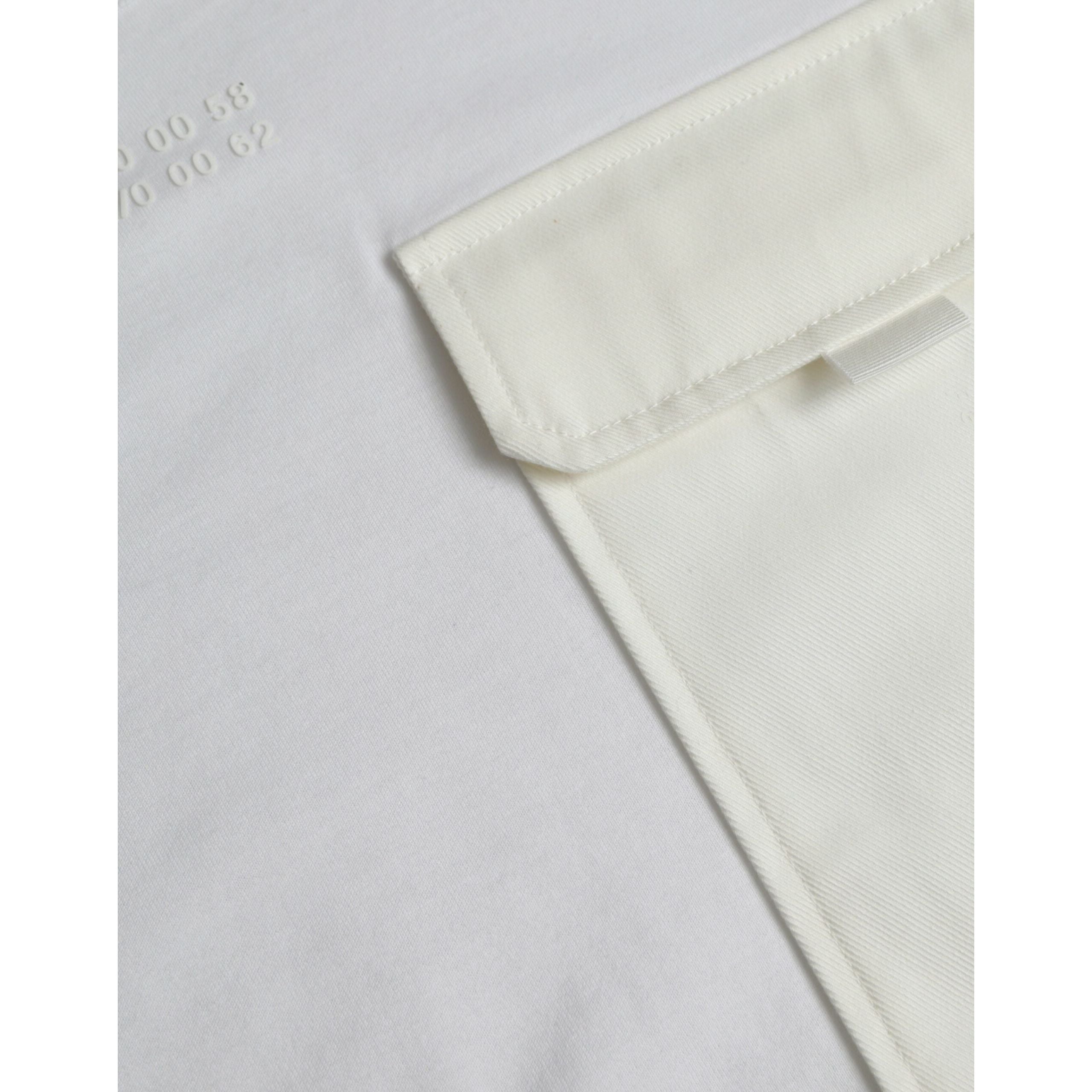 White Cotton Pocket Short Sleeves T-shirt