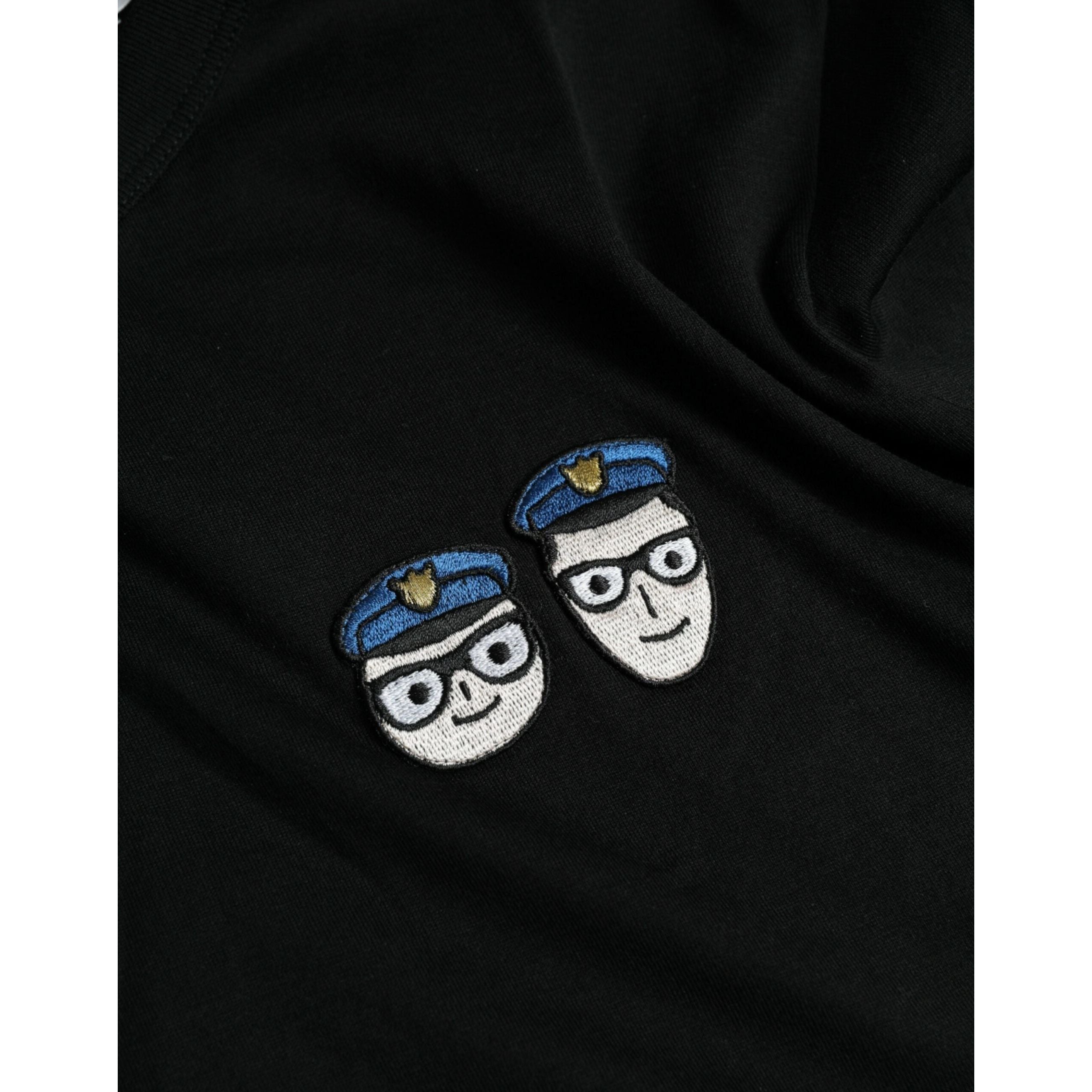 Black #DGFamily Cotton Crew Neck T-shirt