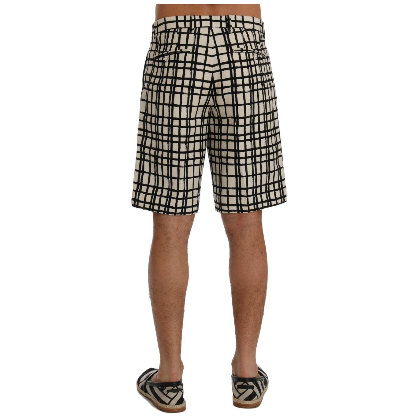 Elegant Striped Cotton-Linen Shorts