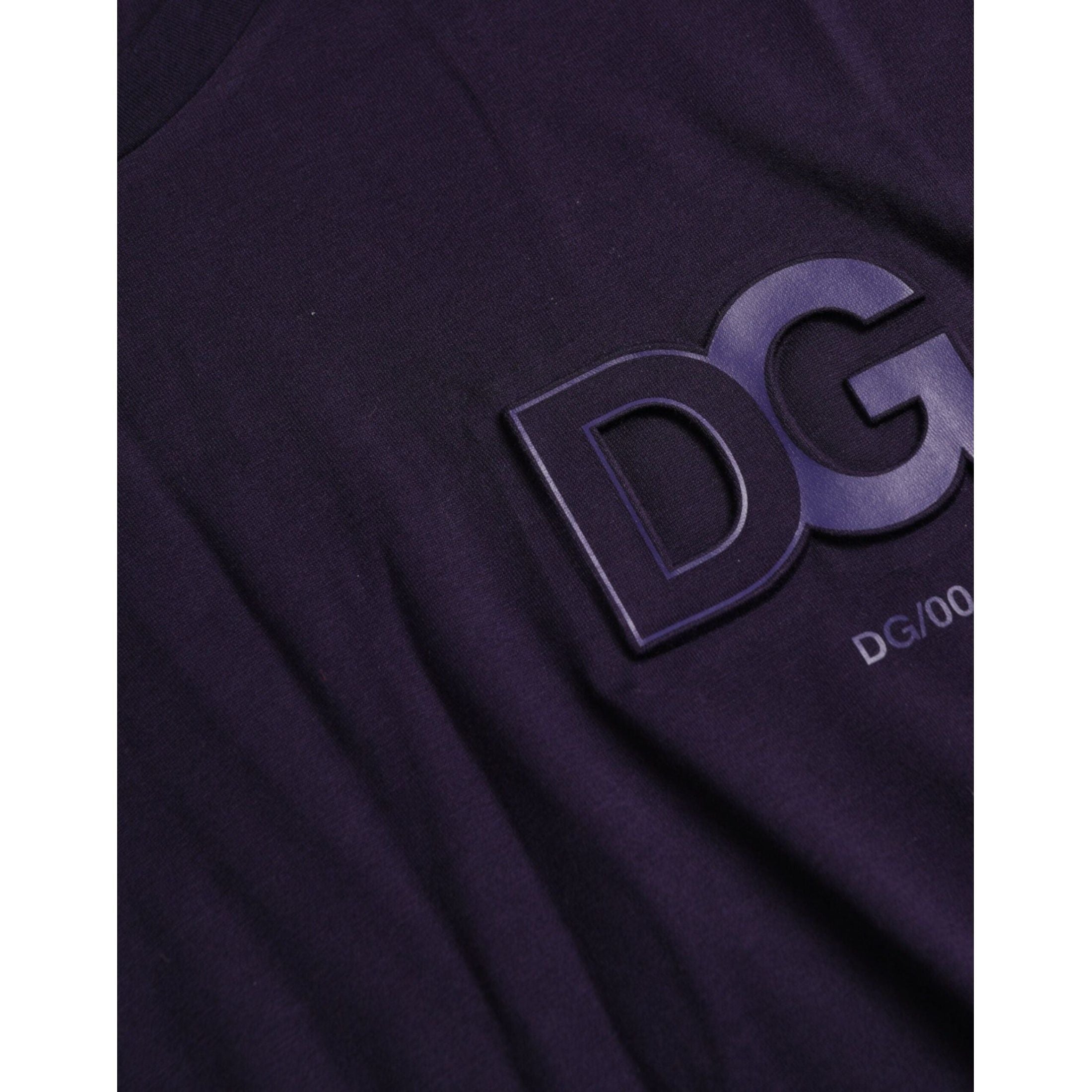 Purple Logo Patch Short Sleeve Cotton T-shirt