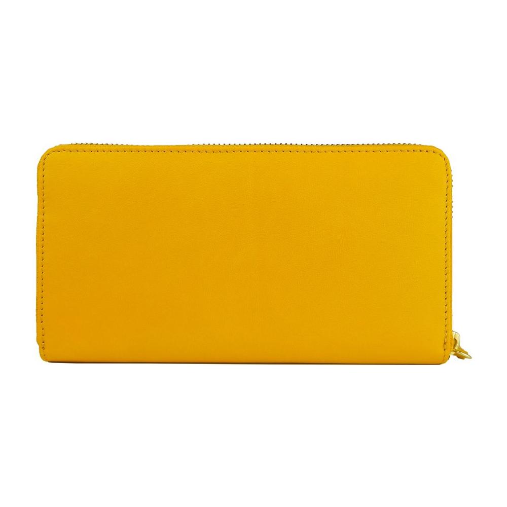 Elegant Calfskin Leather Wallet in Vibrant Yellow