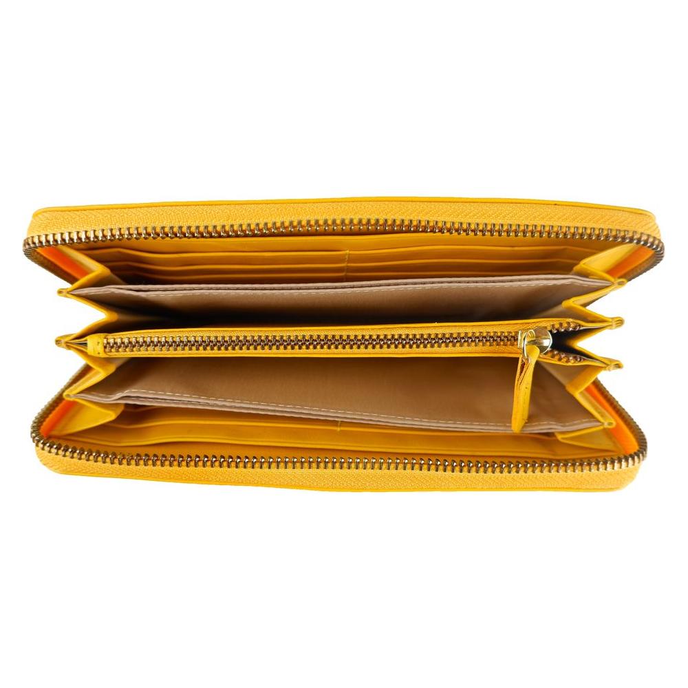 Elegant Calfskin Leather Wallet in Vibrant Yellow