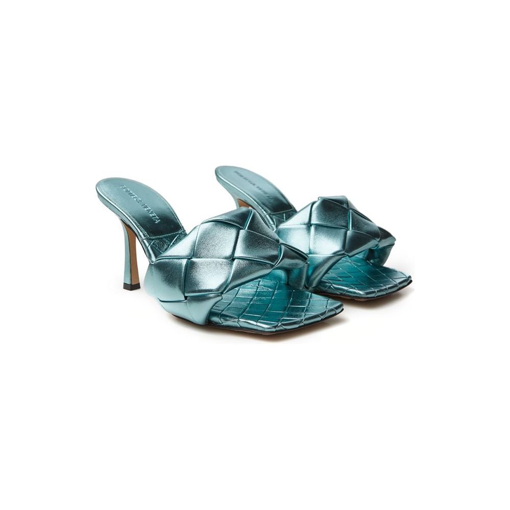 Elegant Light Blue Leather Sandals