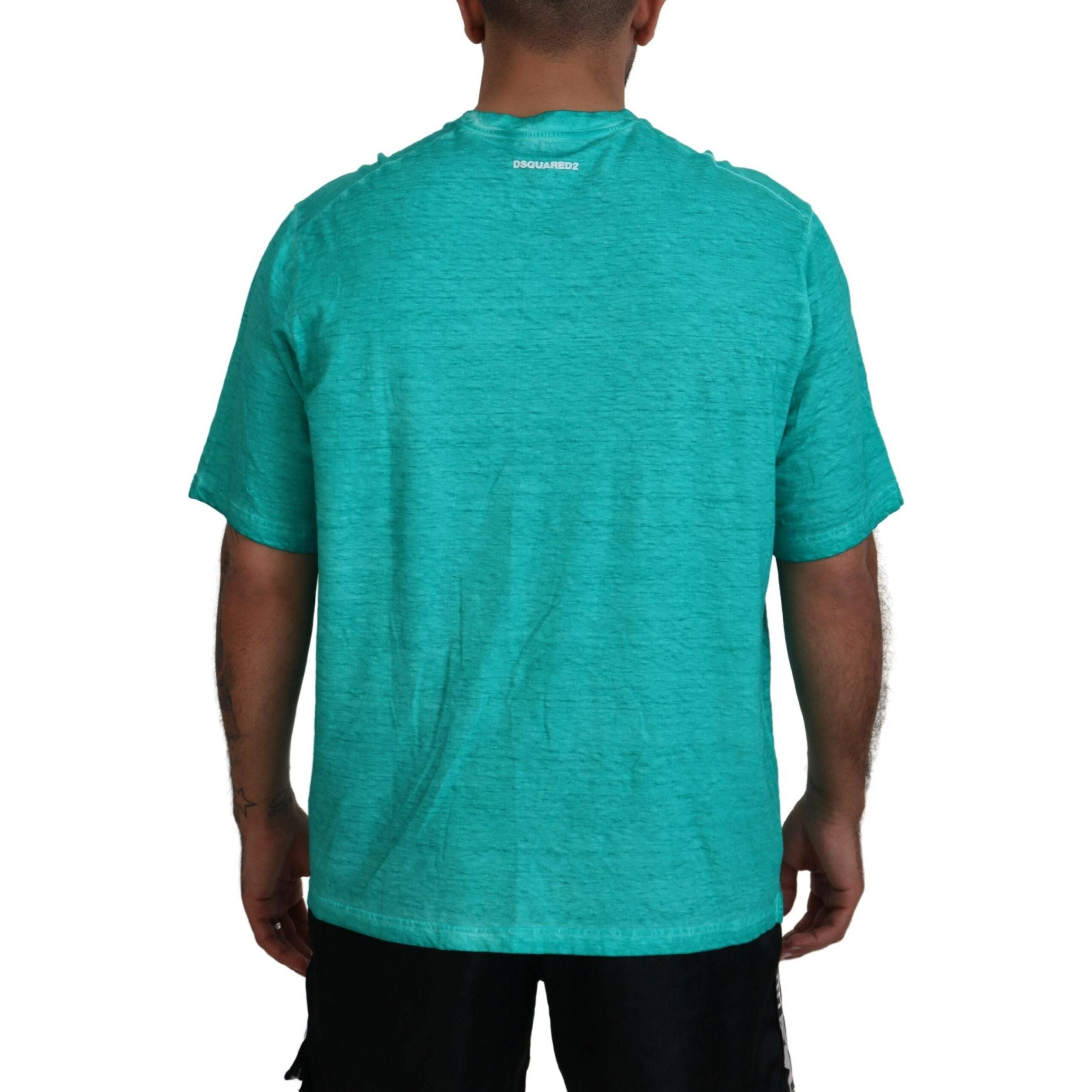 Light Green Cotton Linen Short Sleeves T-shirt