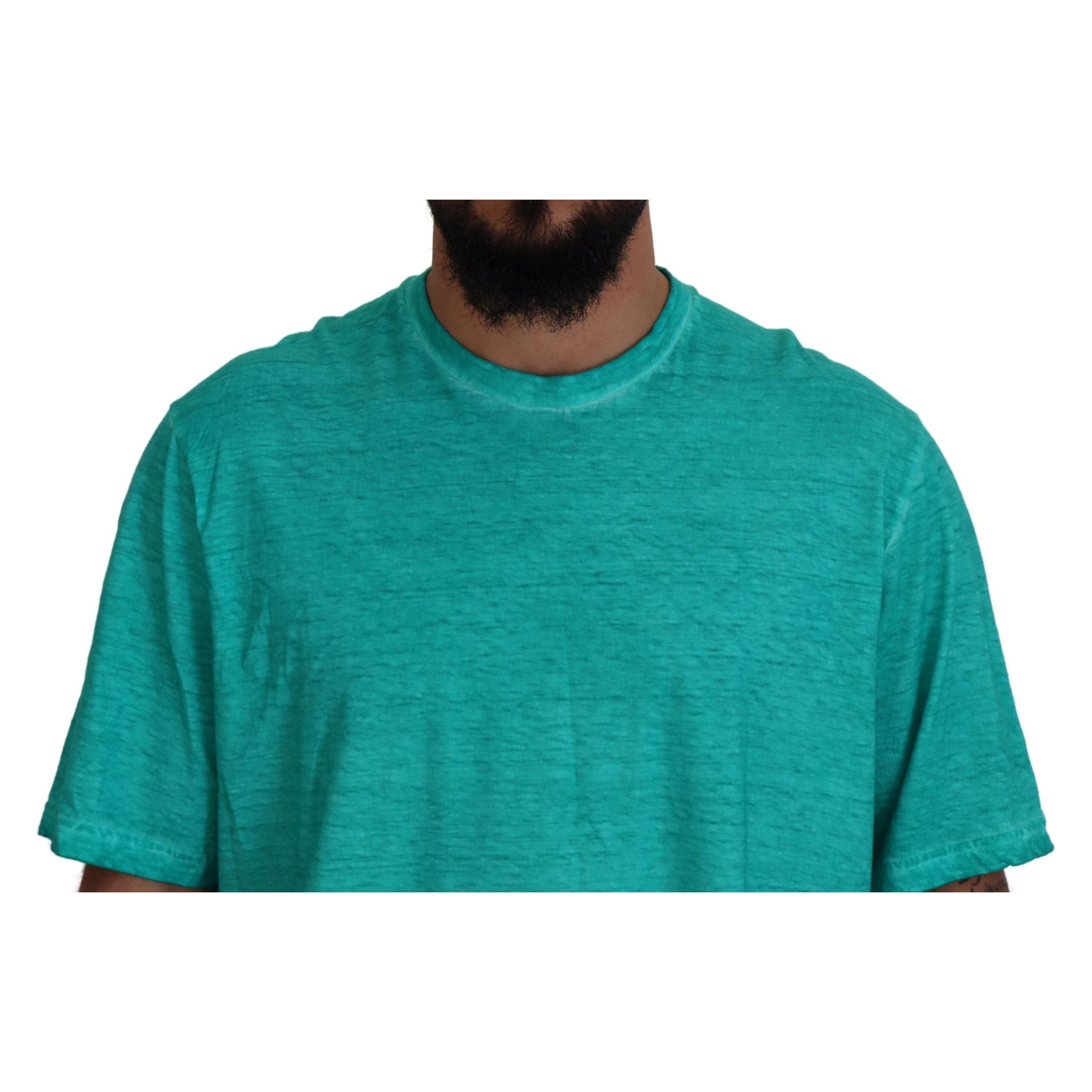 Light Green Cotton Linen Short Sleeves T-shirt