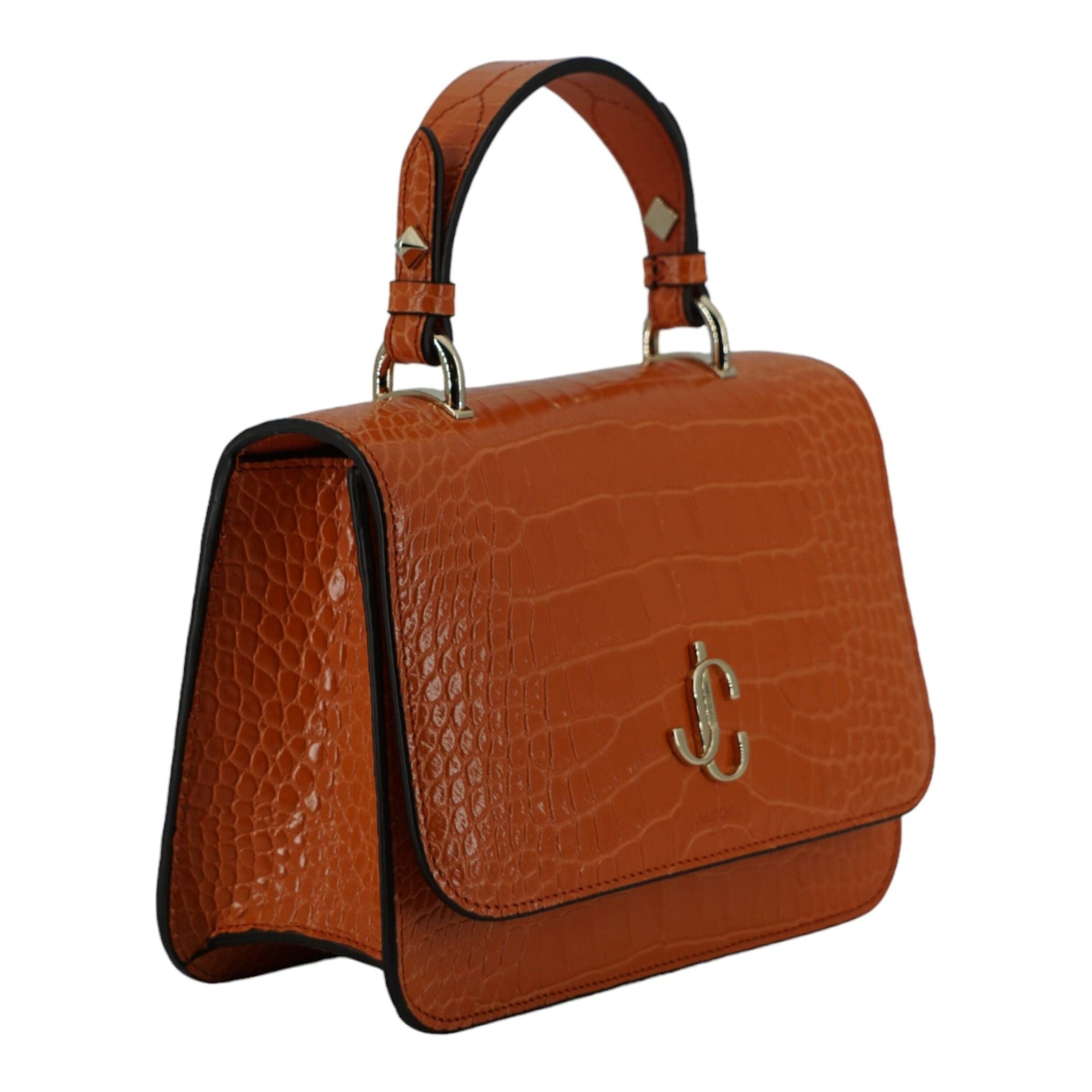 Orange Leather Top Handle and Shoulder Bag