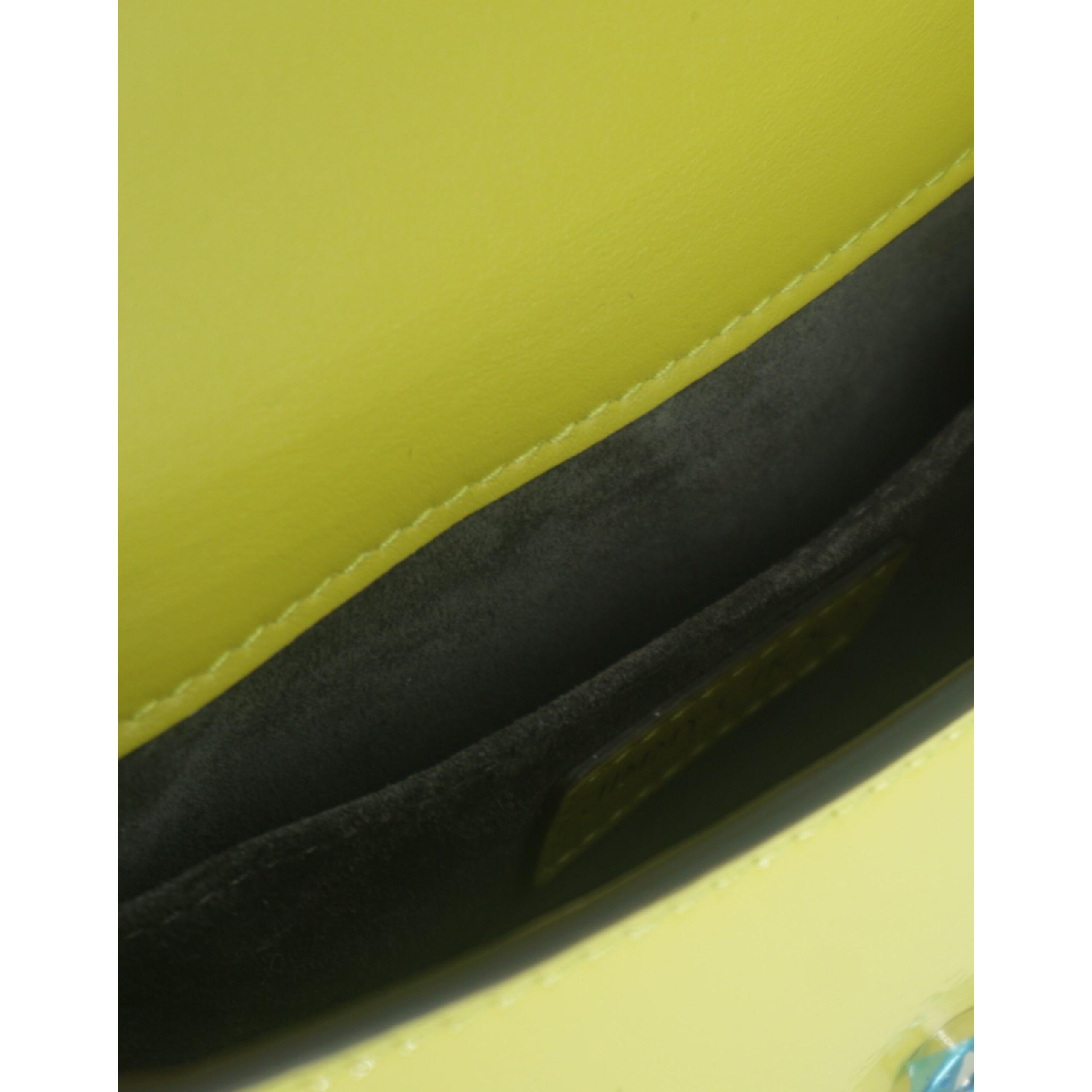 Lime Yellow Leather Small Shoulder Bag