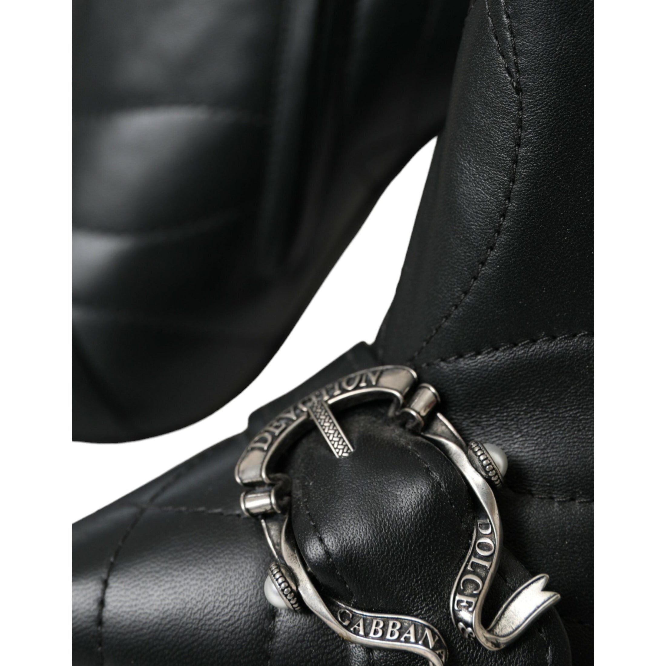 Black Devotion Quilted Buckled Boots Shoes