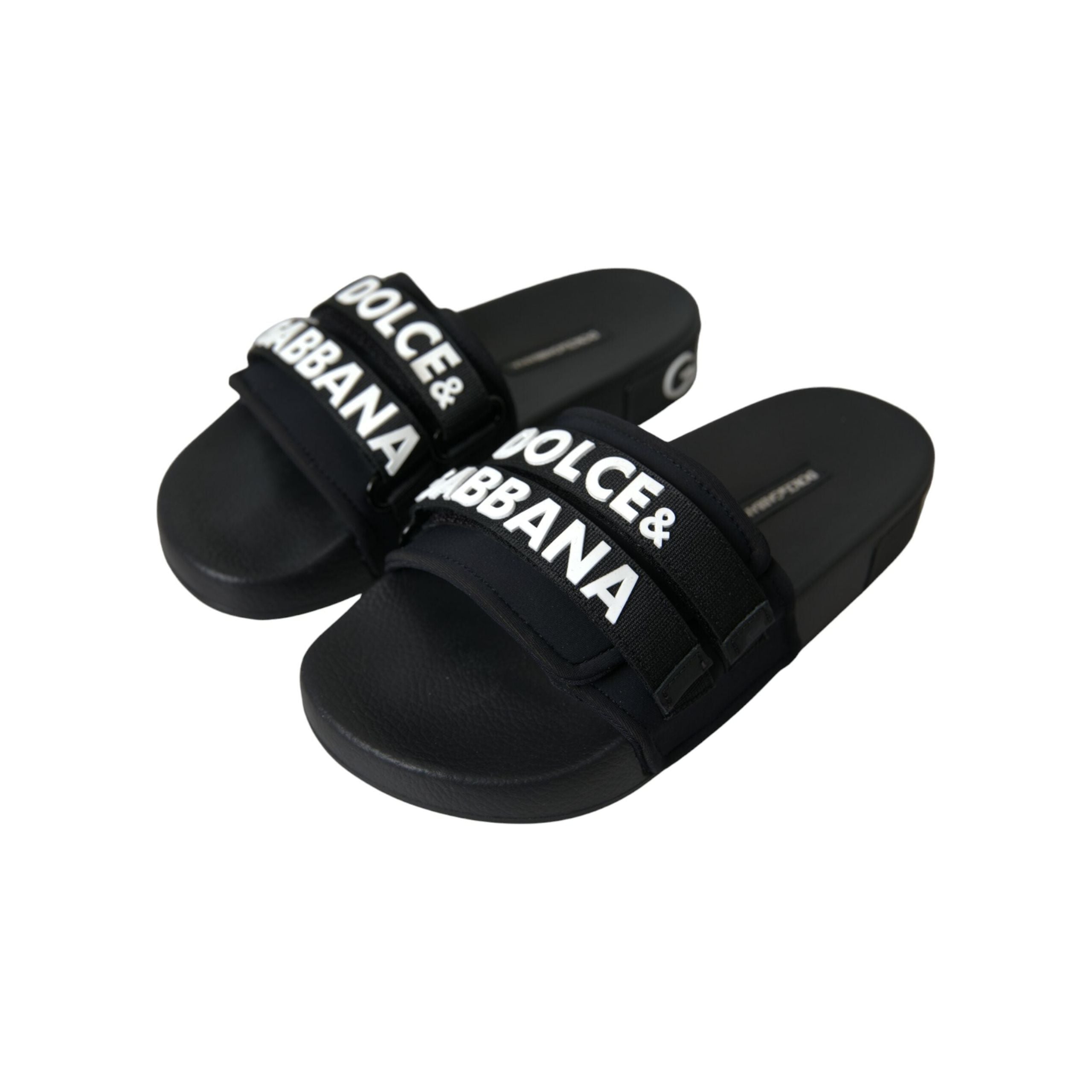 Black Neoprene Slides Flats Beachwear Shoes