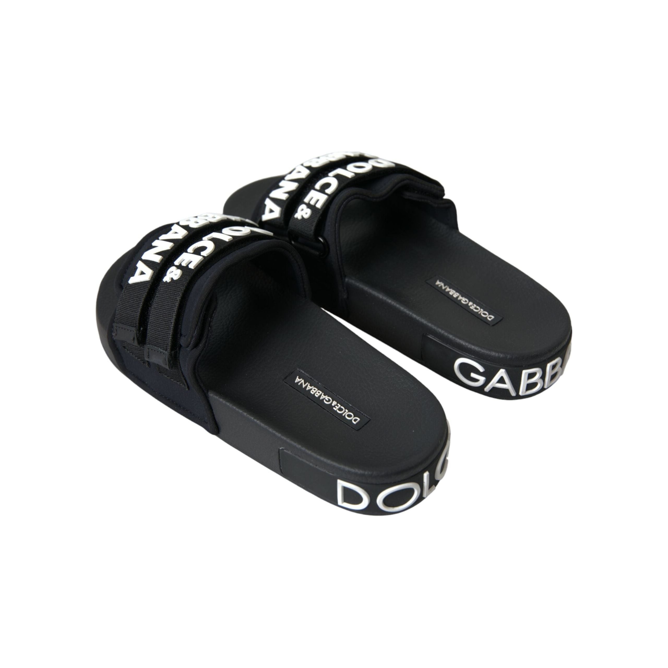 Black Neoprene Slides Flats Beachwear Shoes