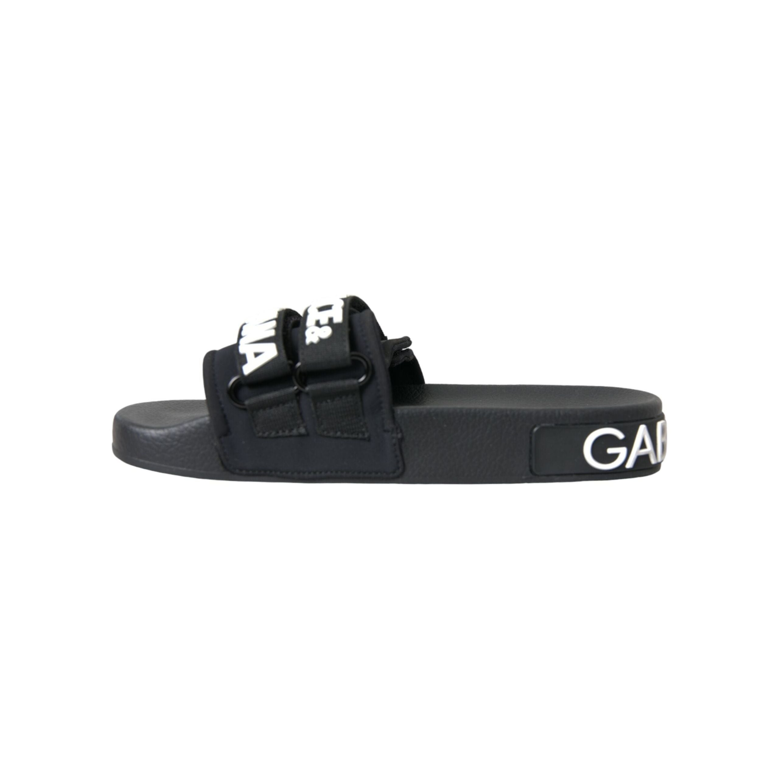 Black Neoprene Slides Flats Beachwear Shoes