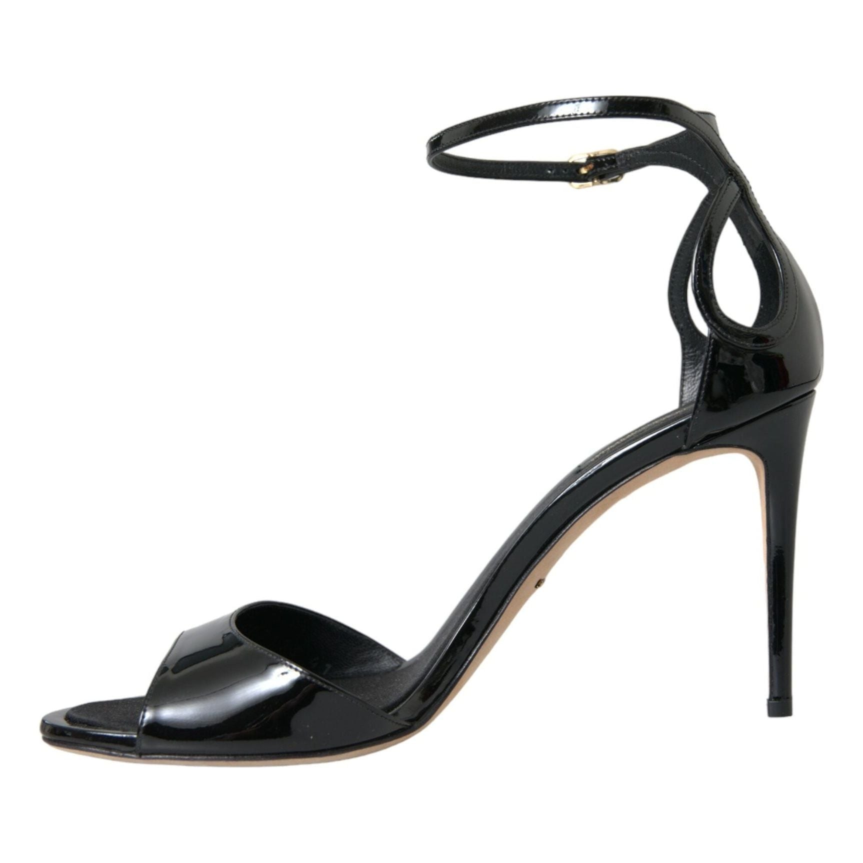 Black KEIRA Leather Heels Sandals Shoes