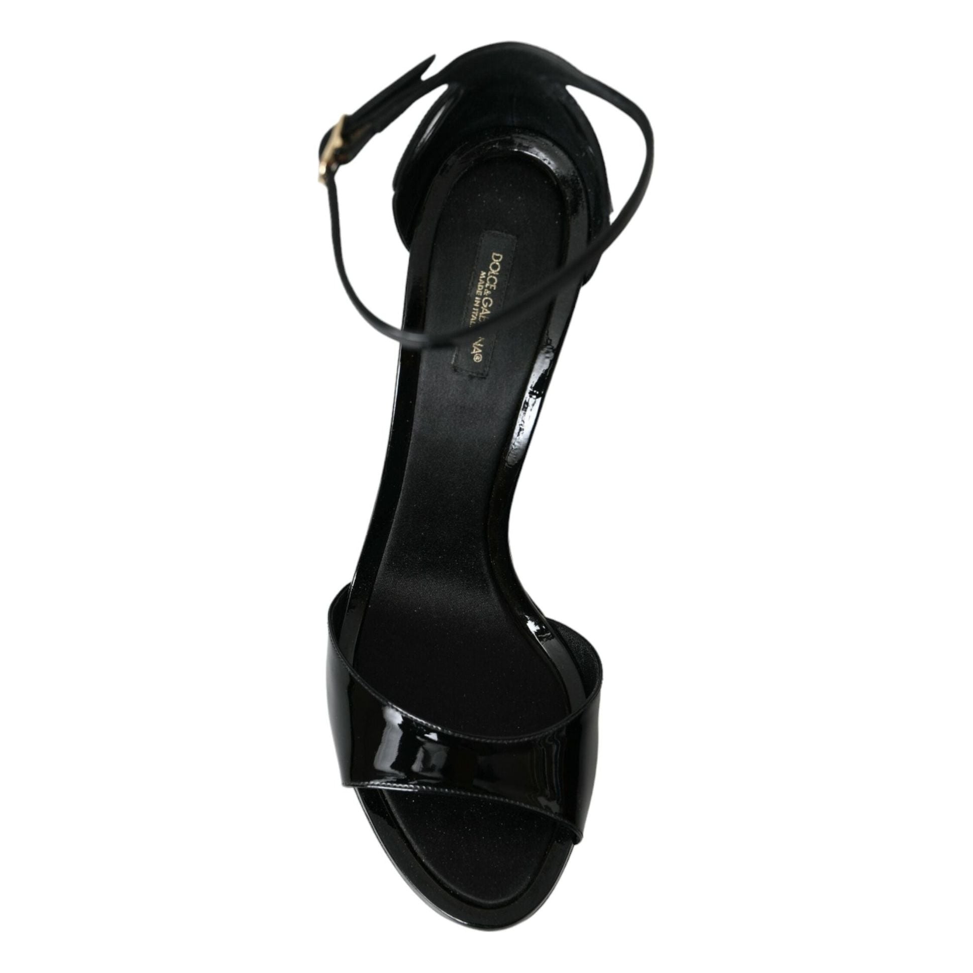 Black KEIRA Leather Heels Sandals Shoes