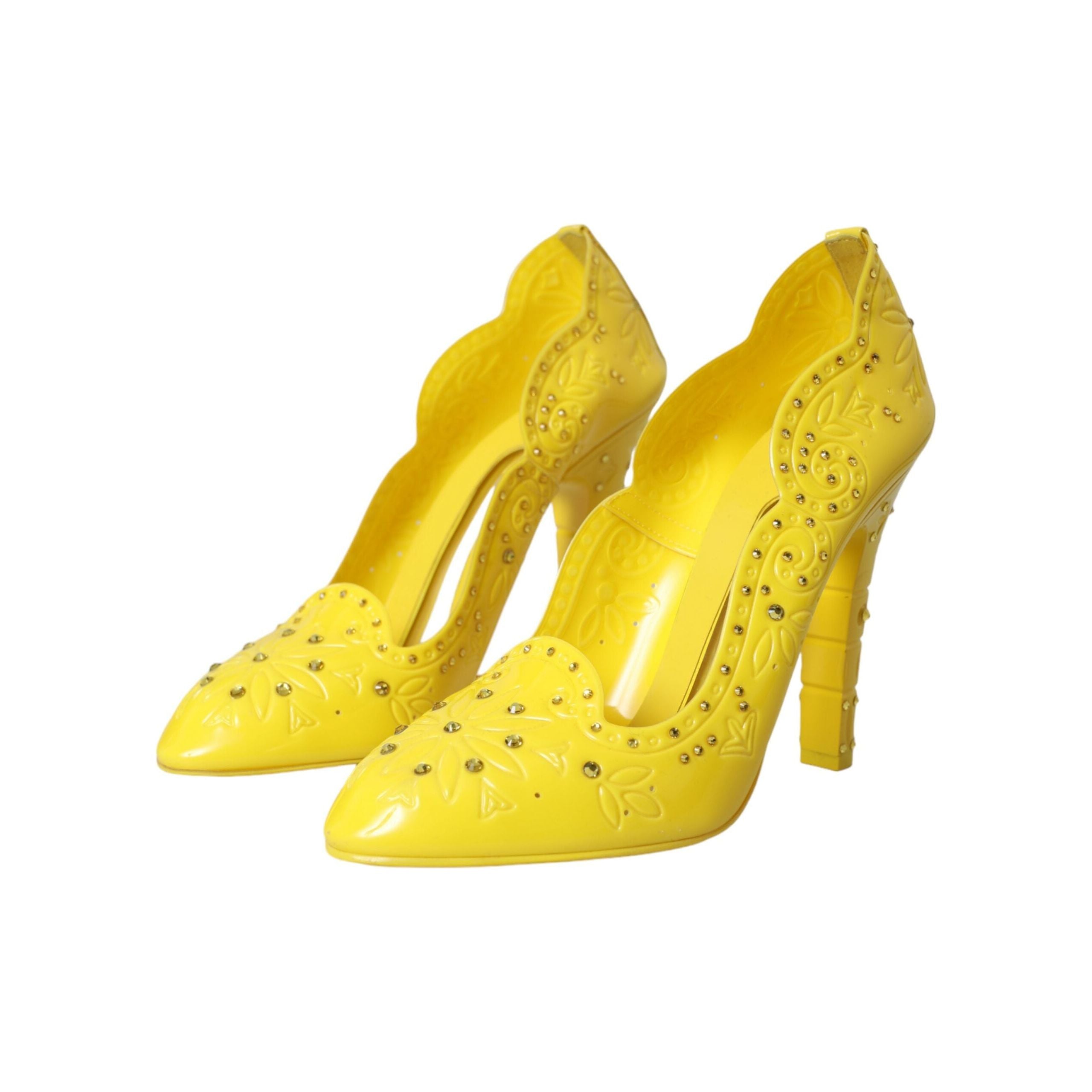 Yellow Crystal CINDERELLA Heels Pumps Shoes