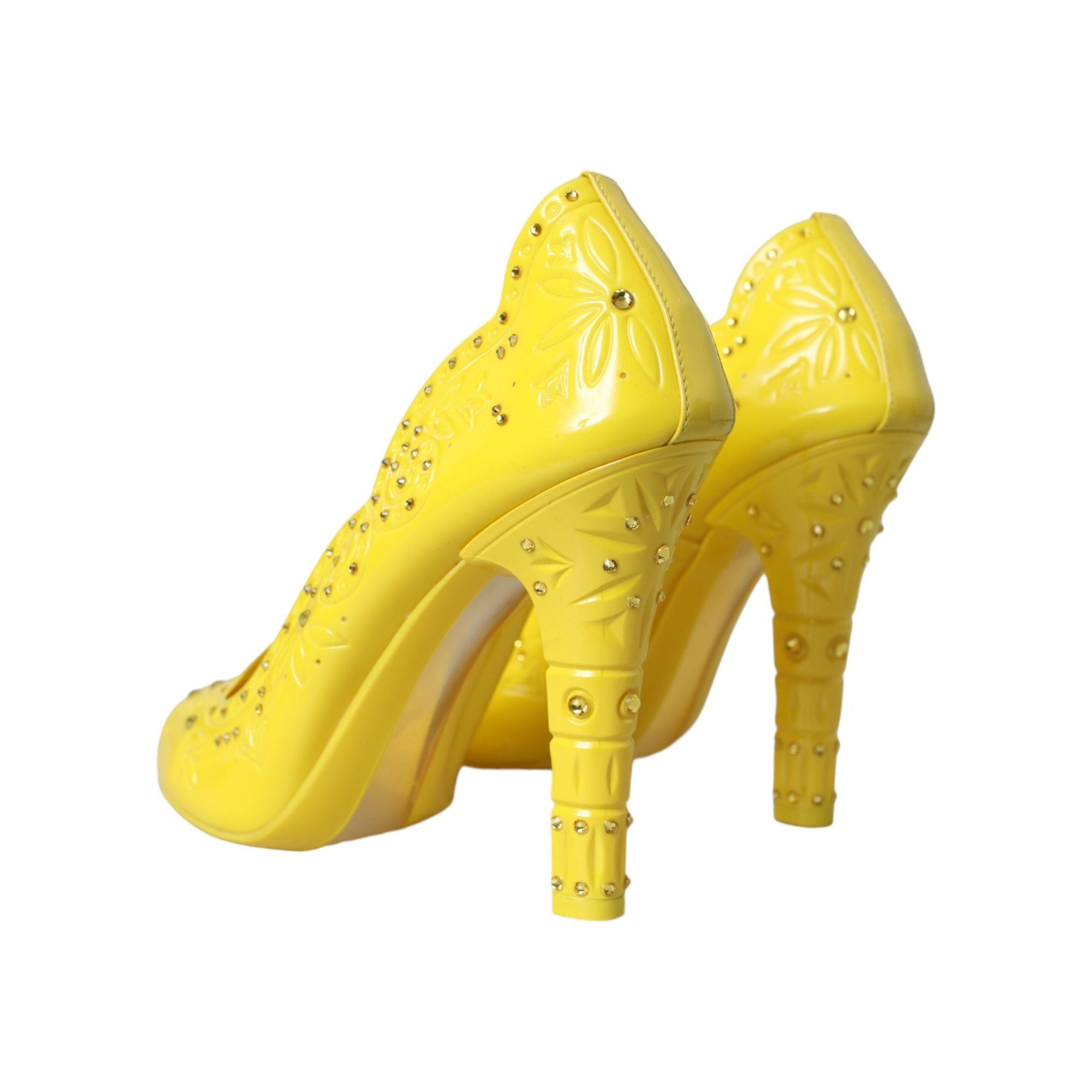 Yellow Crystal CINDERELLA Heels Pumps Shoes