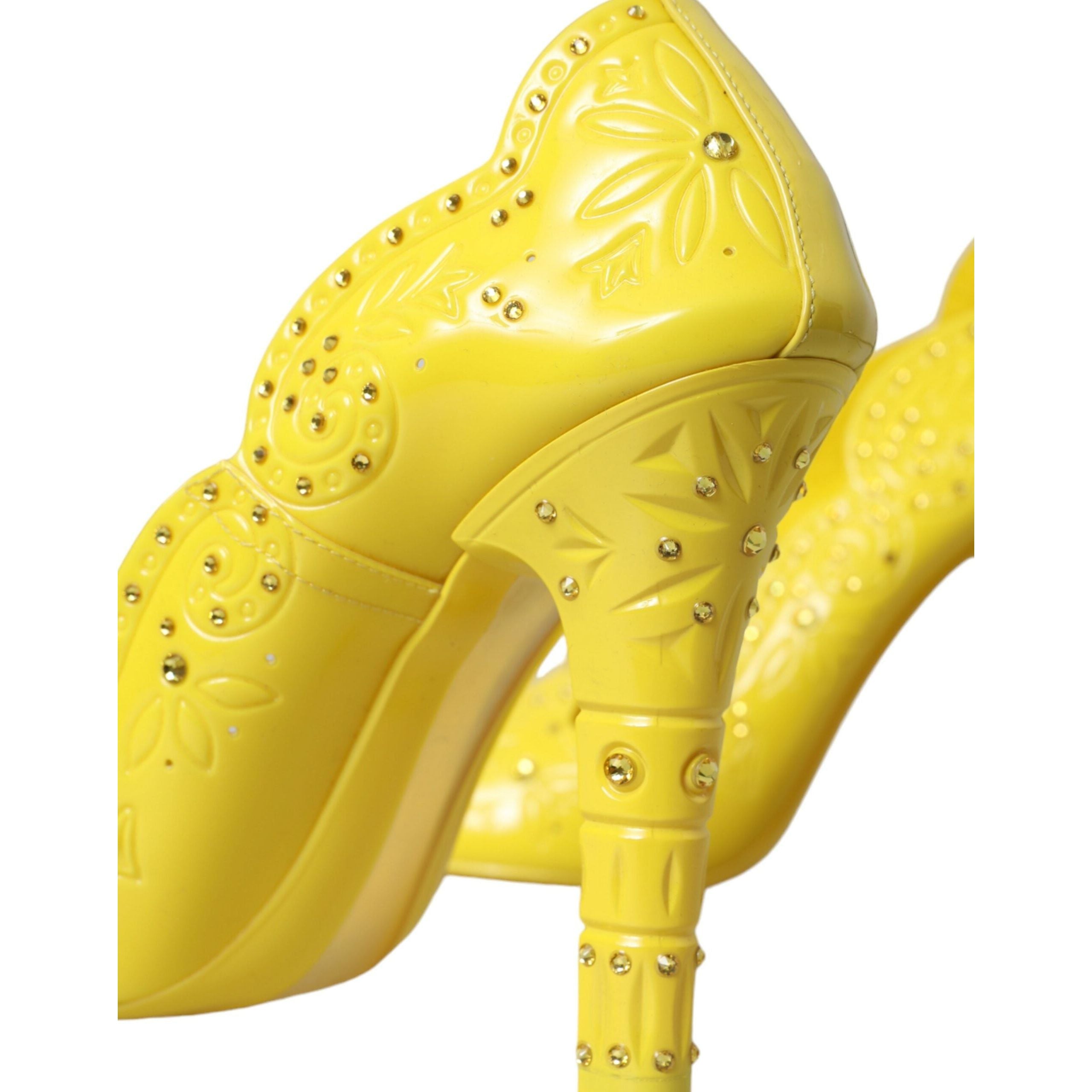 Yellow Crystal CINDERELLA Heels Pumps Shoes