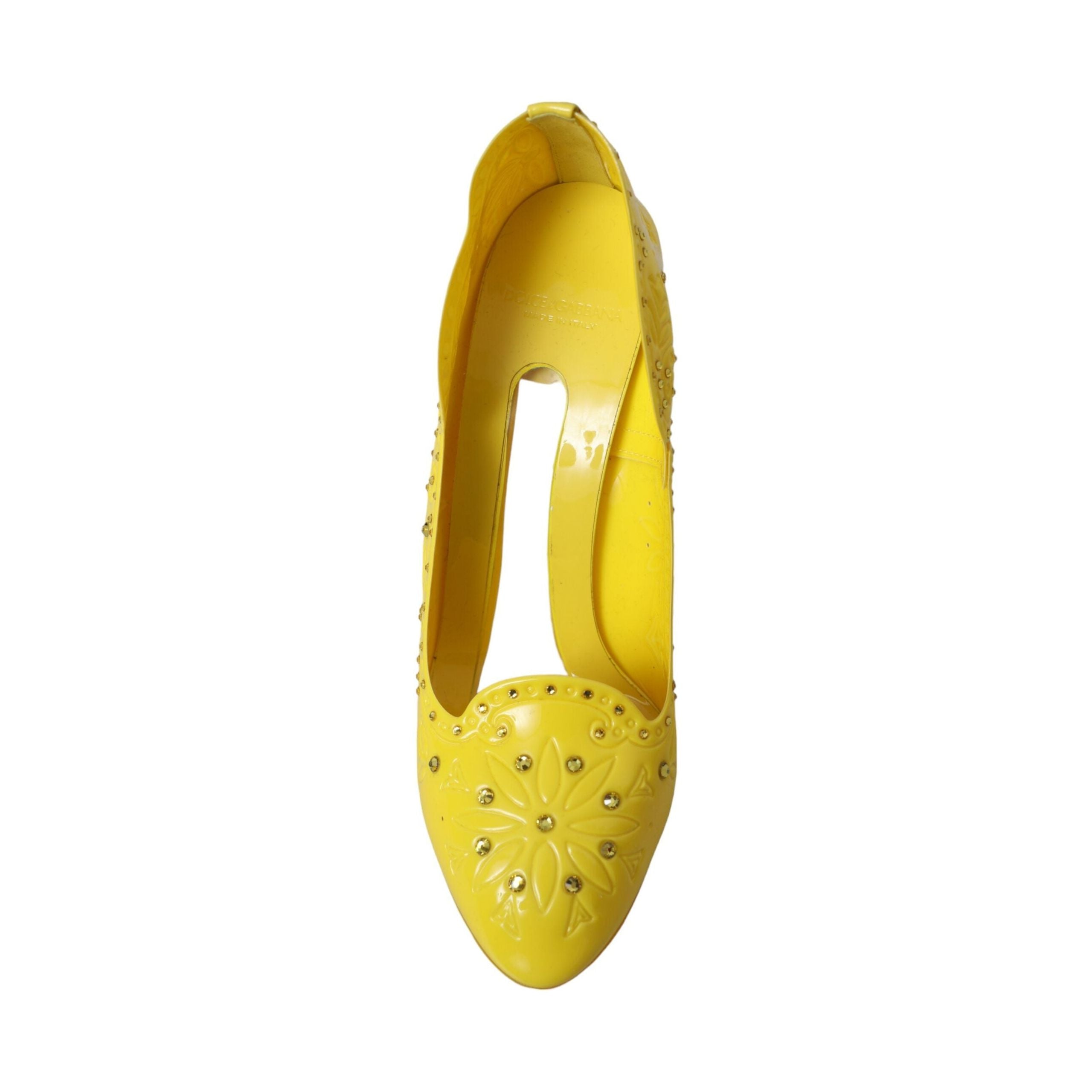 Yellow Crystal CINDERELLA Heels Pumps Shoes