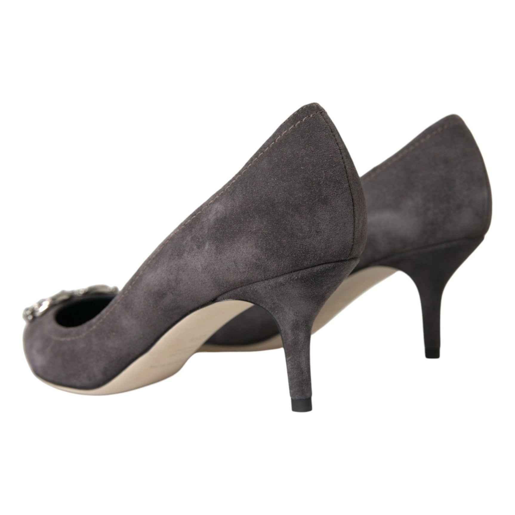 Gray Amore Suede Bellucci Heels Pumps Shoes