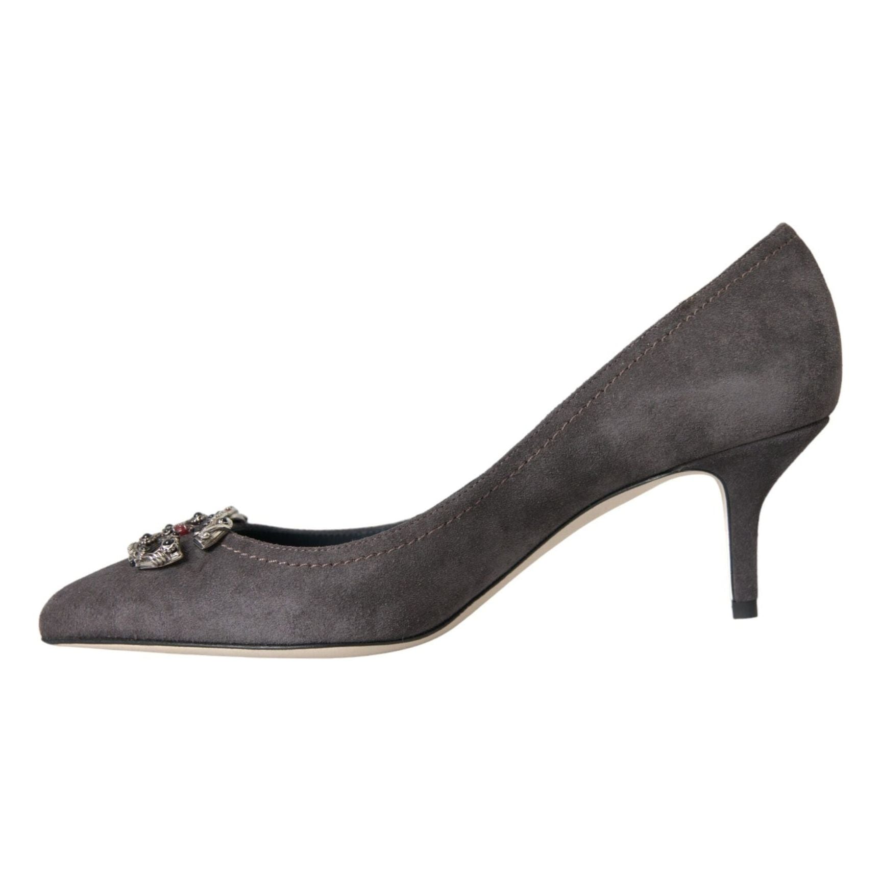 Gray Amore Suede Bellucci Heels Pumps Shoes