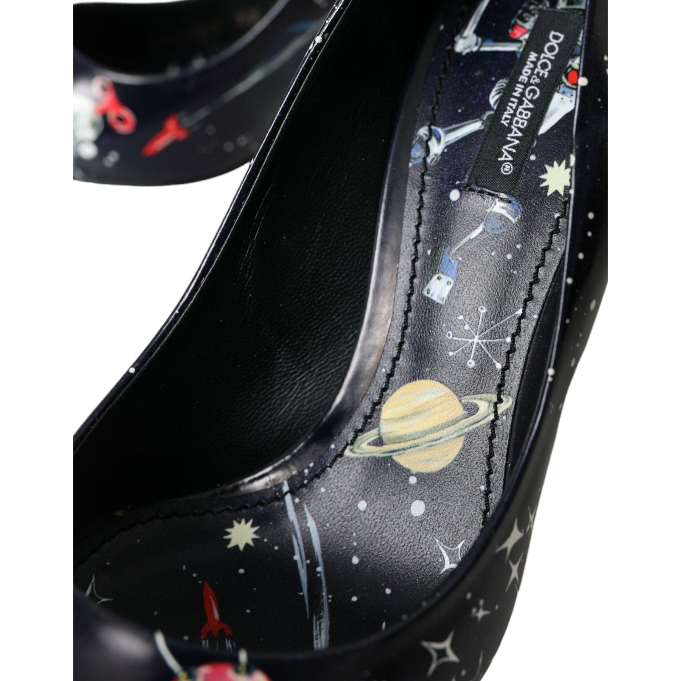 Blue Space Robot Leather Heels Pumps Shoes