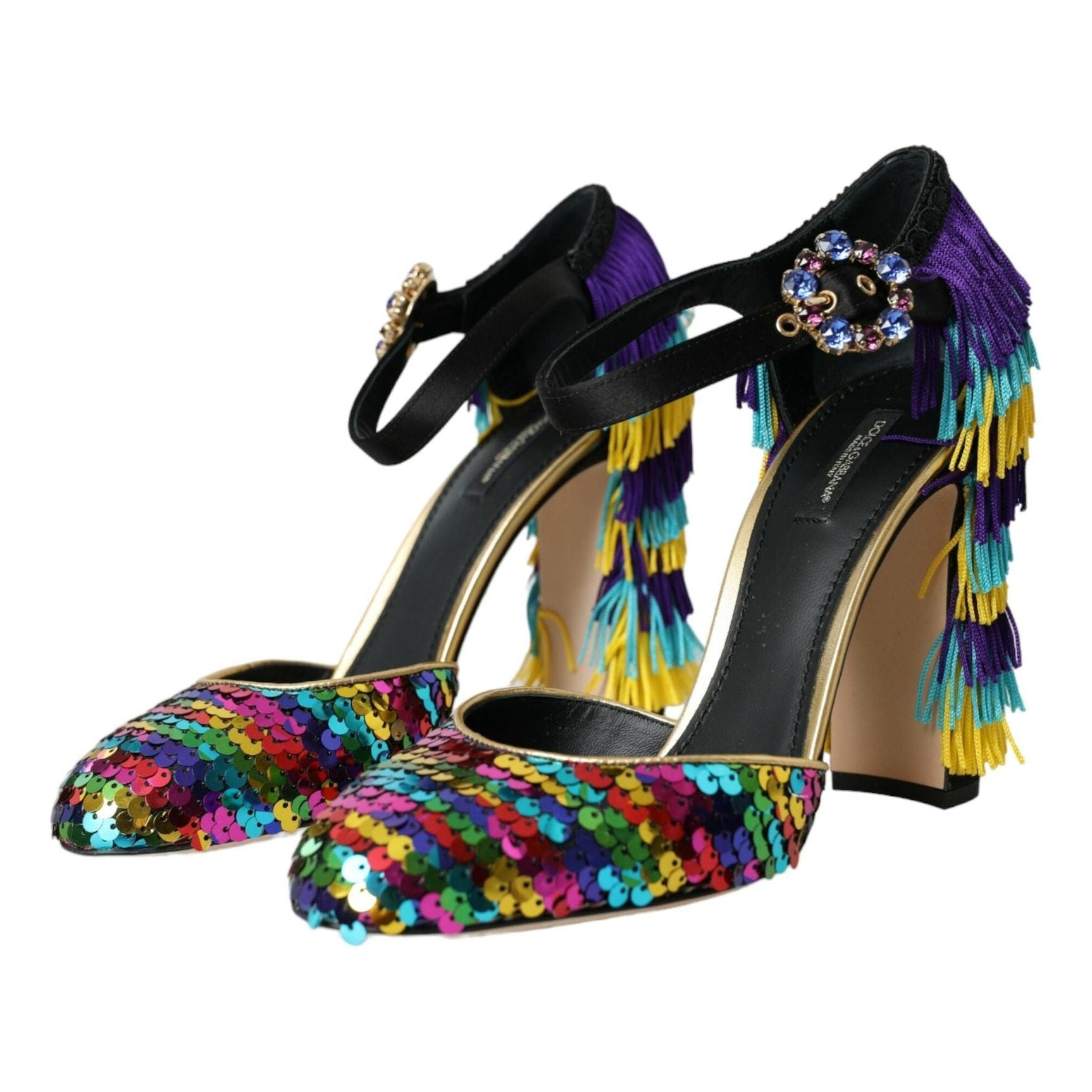 Multicolor Sequin Crystal Mary Jane Shoes