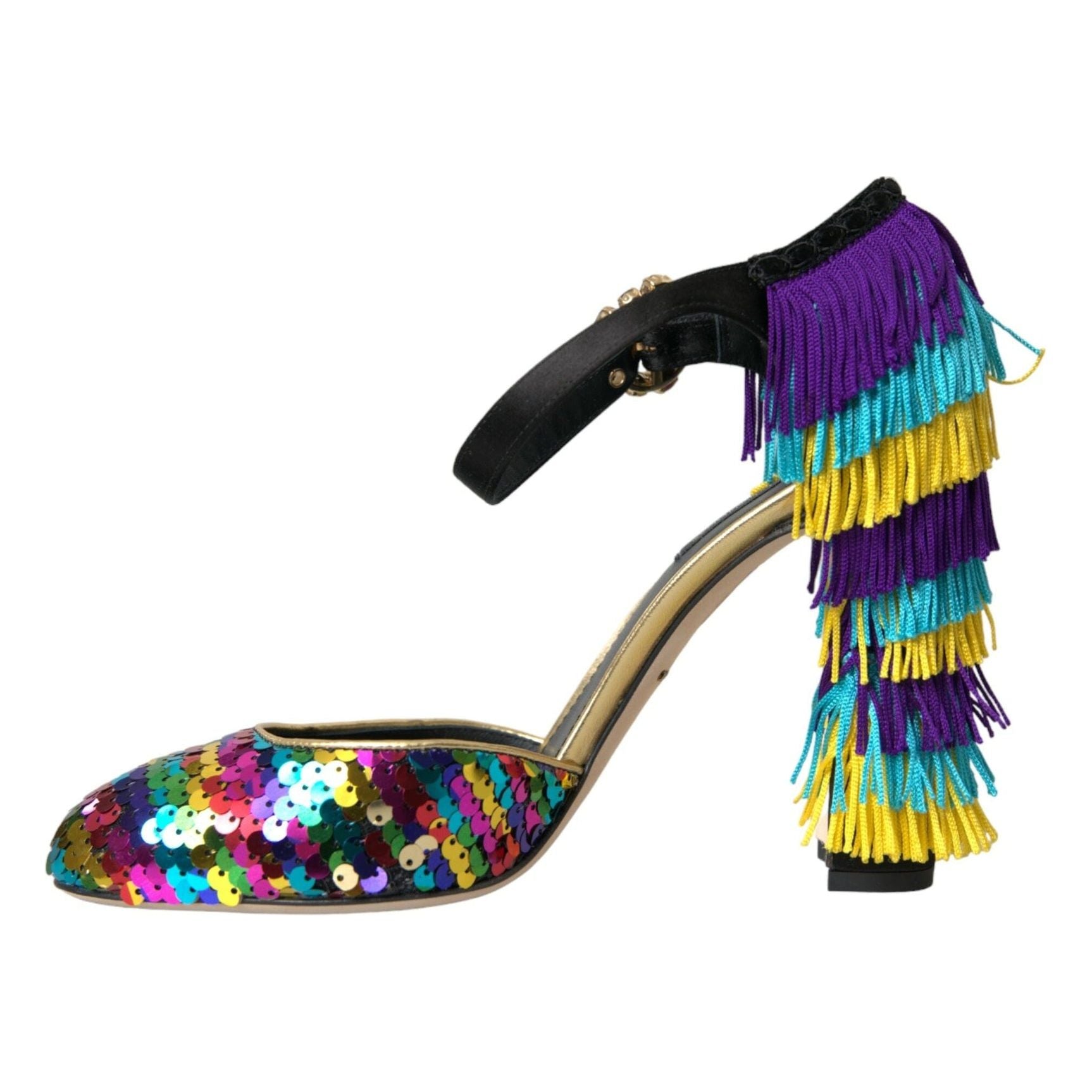 Multicolor Sequin Crystal Mary Jane Shoes