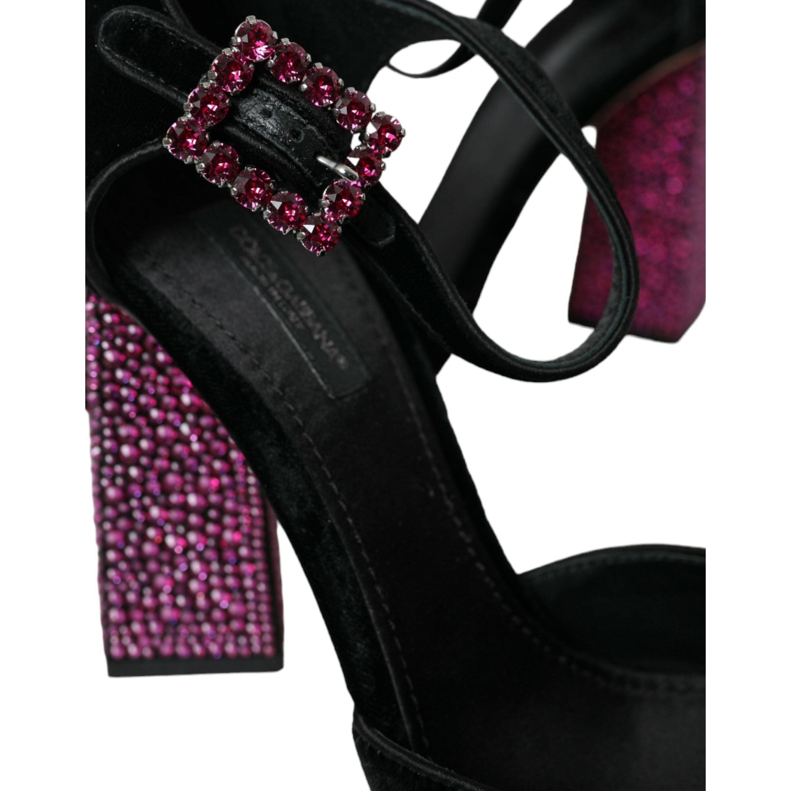 Black Velvet Strass Crystal Mary Janes Shoes