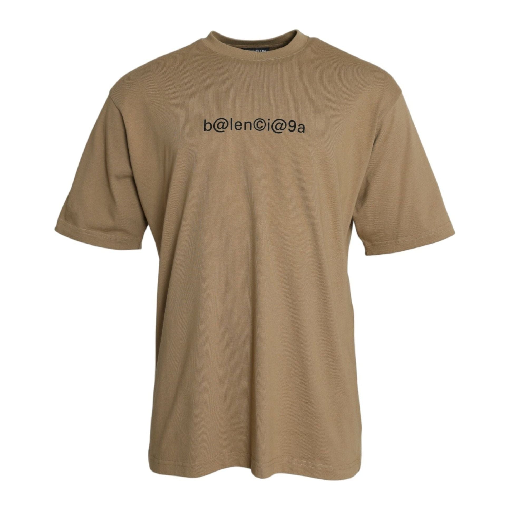 Brown Cotton Symbolic Jersey Vintage Crew Neck T-shirt