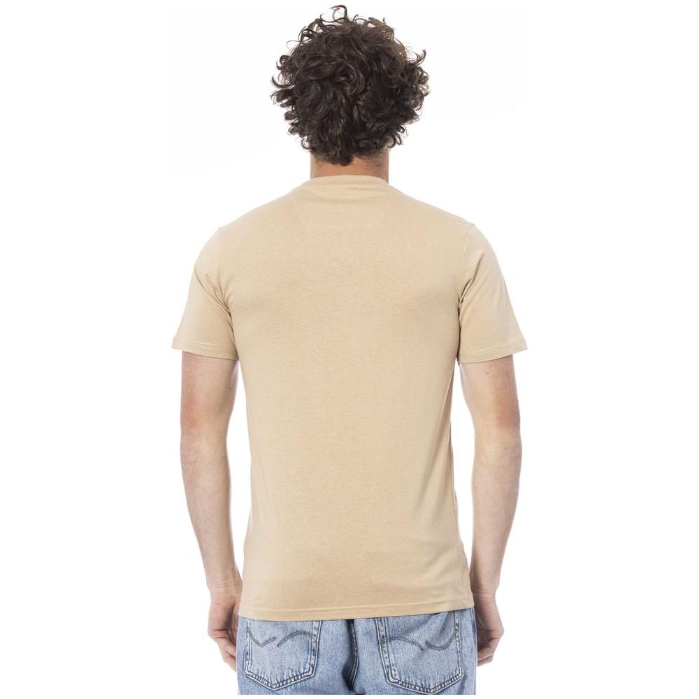 Beige Cotton Men T-Shirt