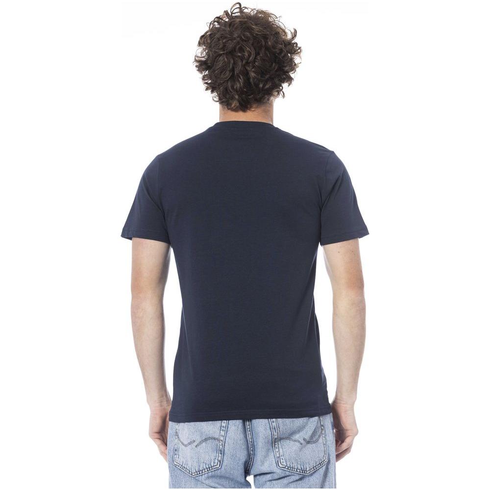 Blue Cotton Men T-Shirt