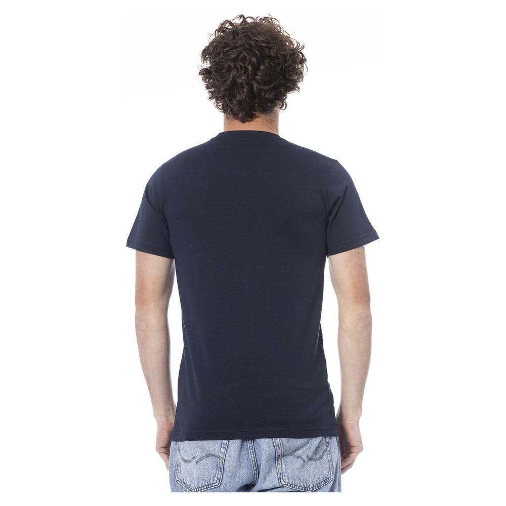 Blue Cotton Men T-Shirt