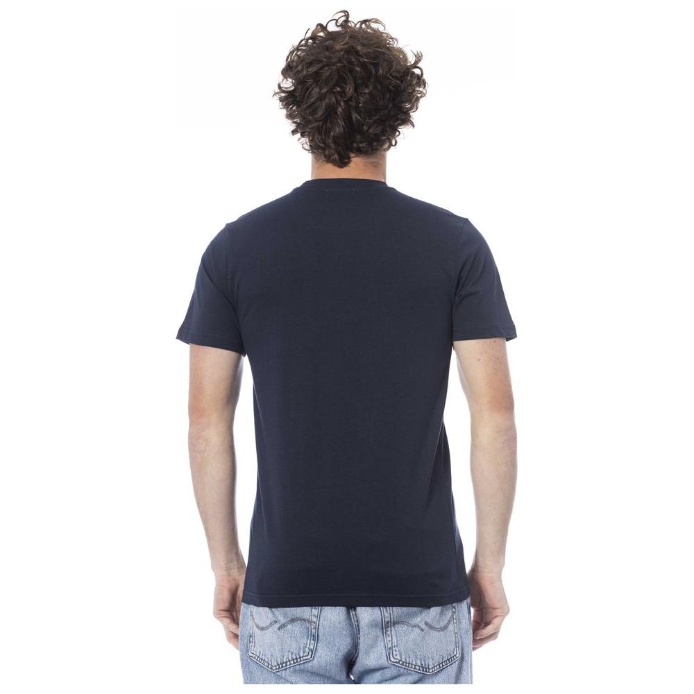 Blue Cotton Men T-Shirt